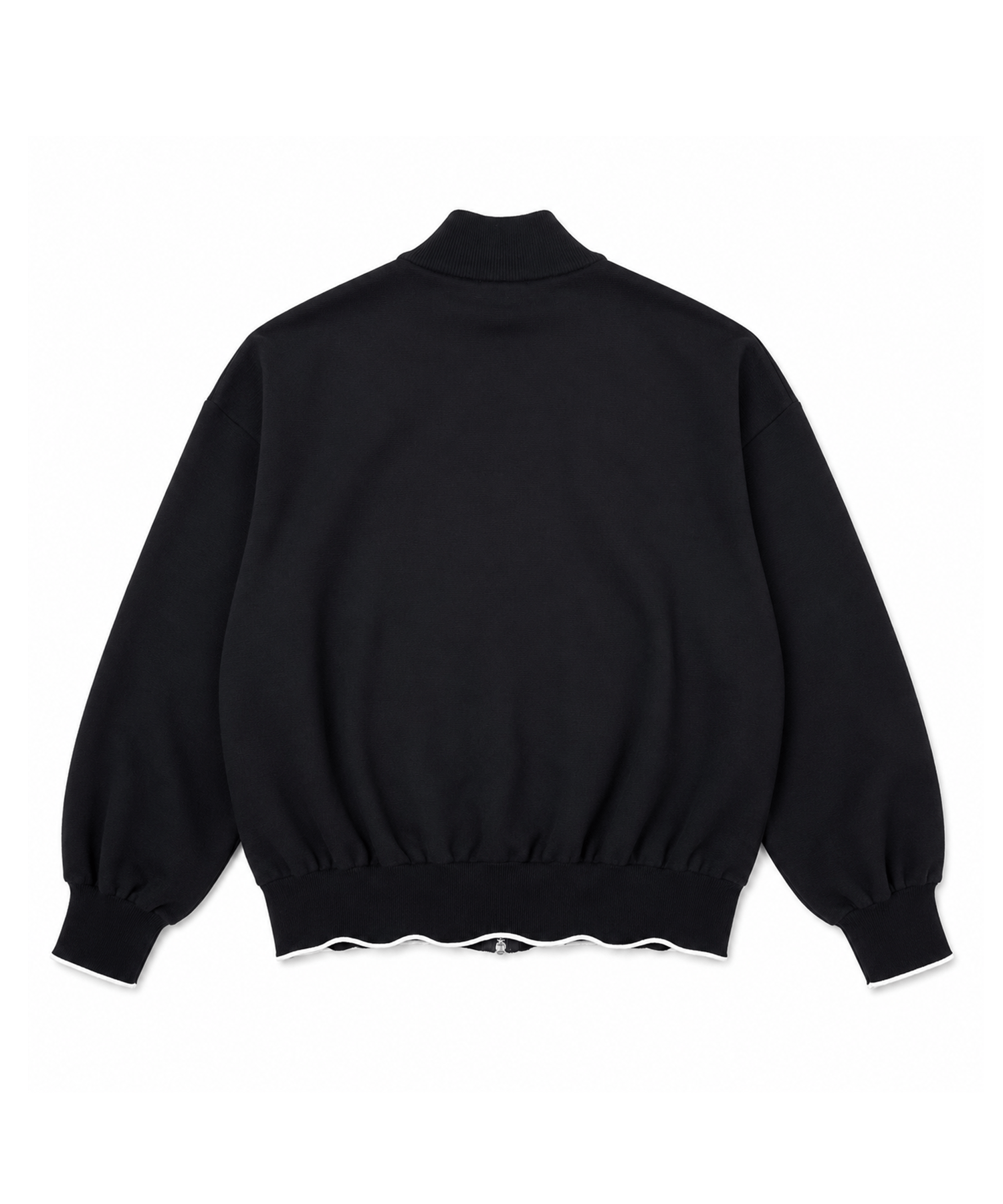 LEATHER PIPING TRACK KNIT JACKET ANTHEM A