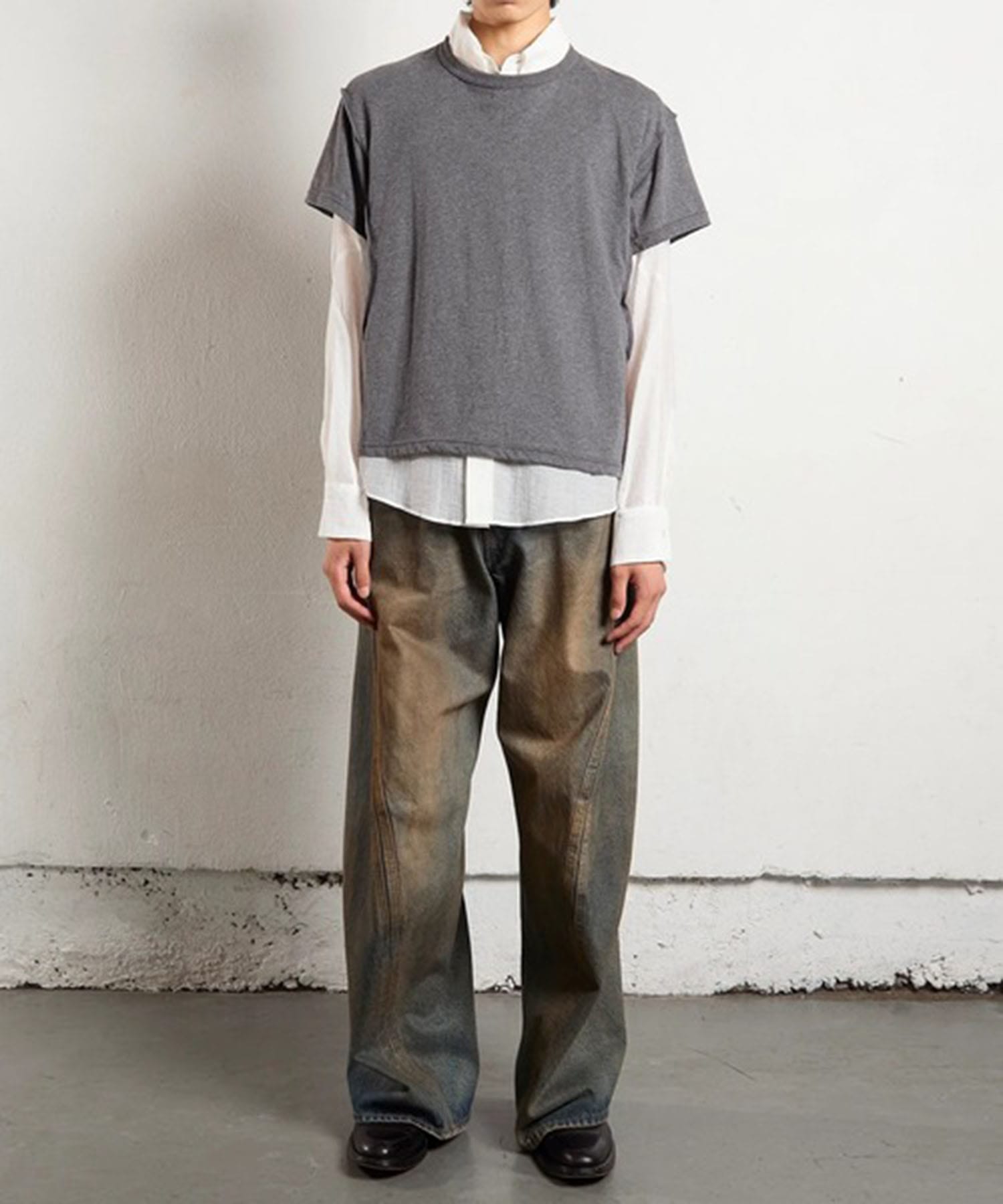 3D TWISTED WIDE LEG JEANS NVRFRGT