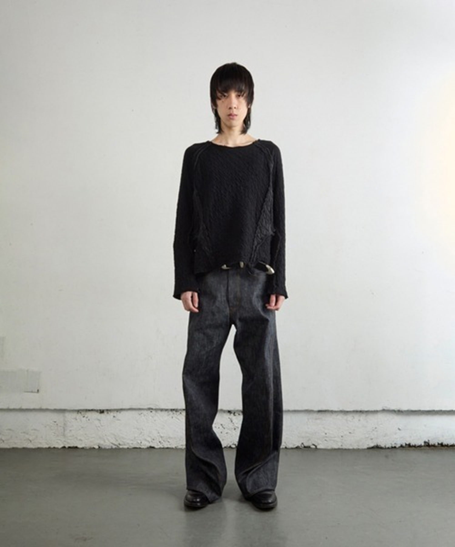 3D TWISTED WIDE LEG JEANS NVRFRGT