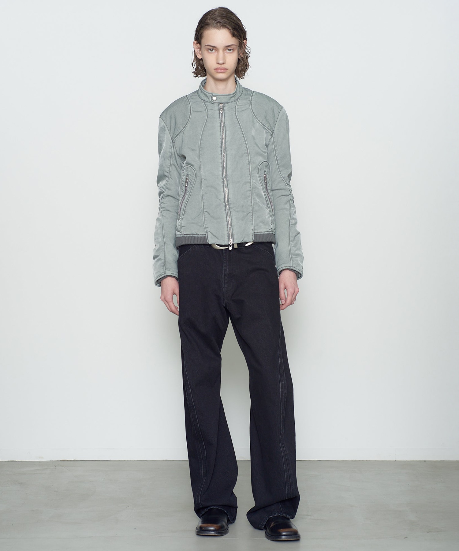 PANELLED PADDED MOTO JACKET NVRFRGT