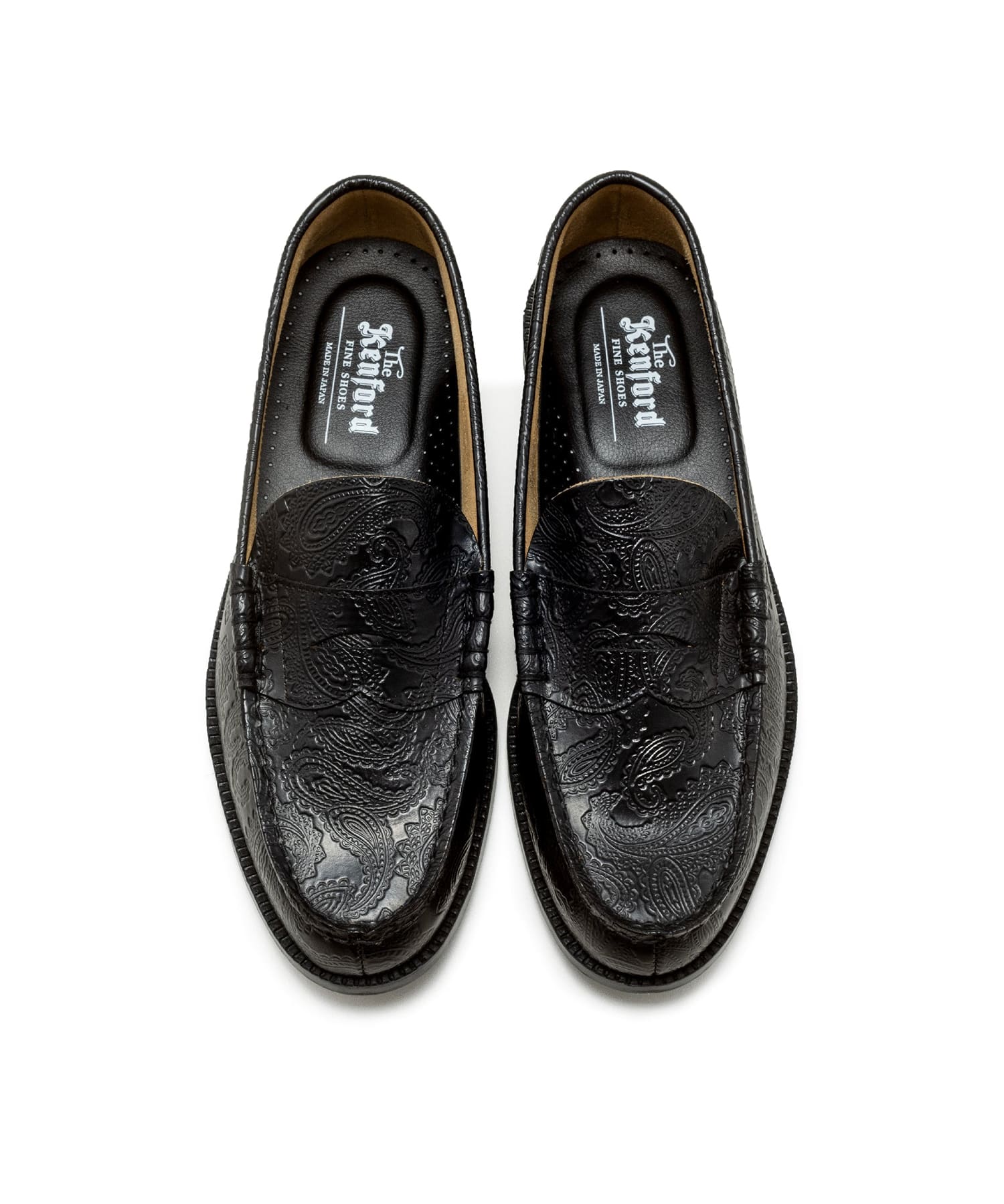 EMBOSSED LOAFERS BLACK PAISLEY The Kenford FINESHOES