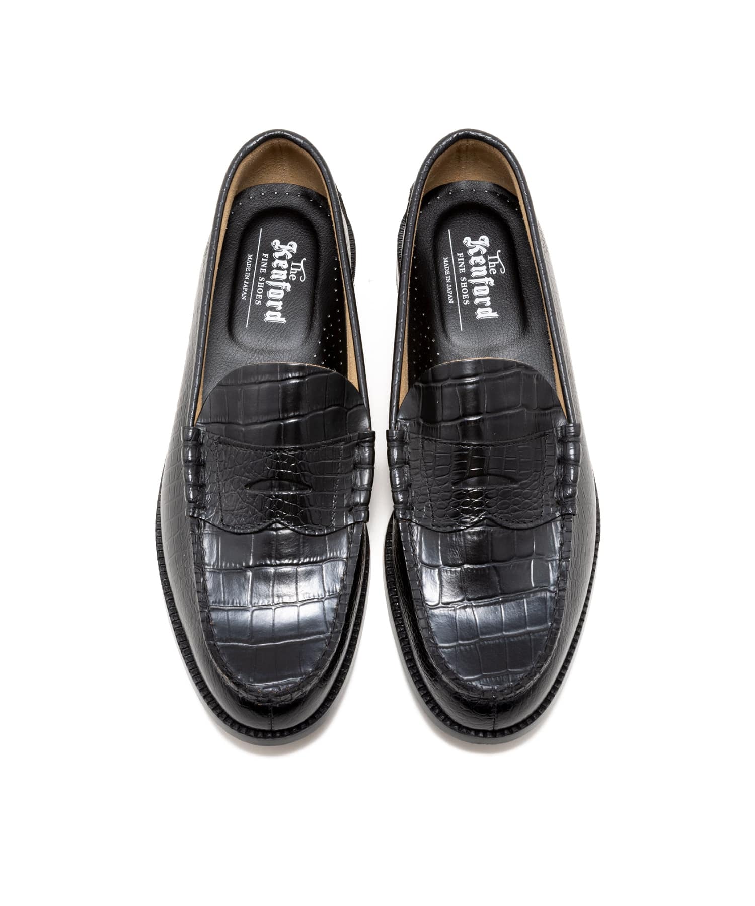 EMBOSSED LOAFERS BLACK CROCODILE COMBI The Kenford FINESHOES