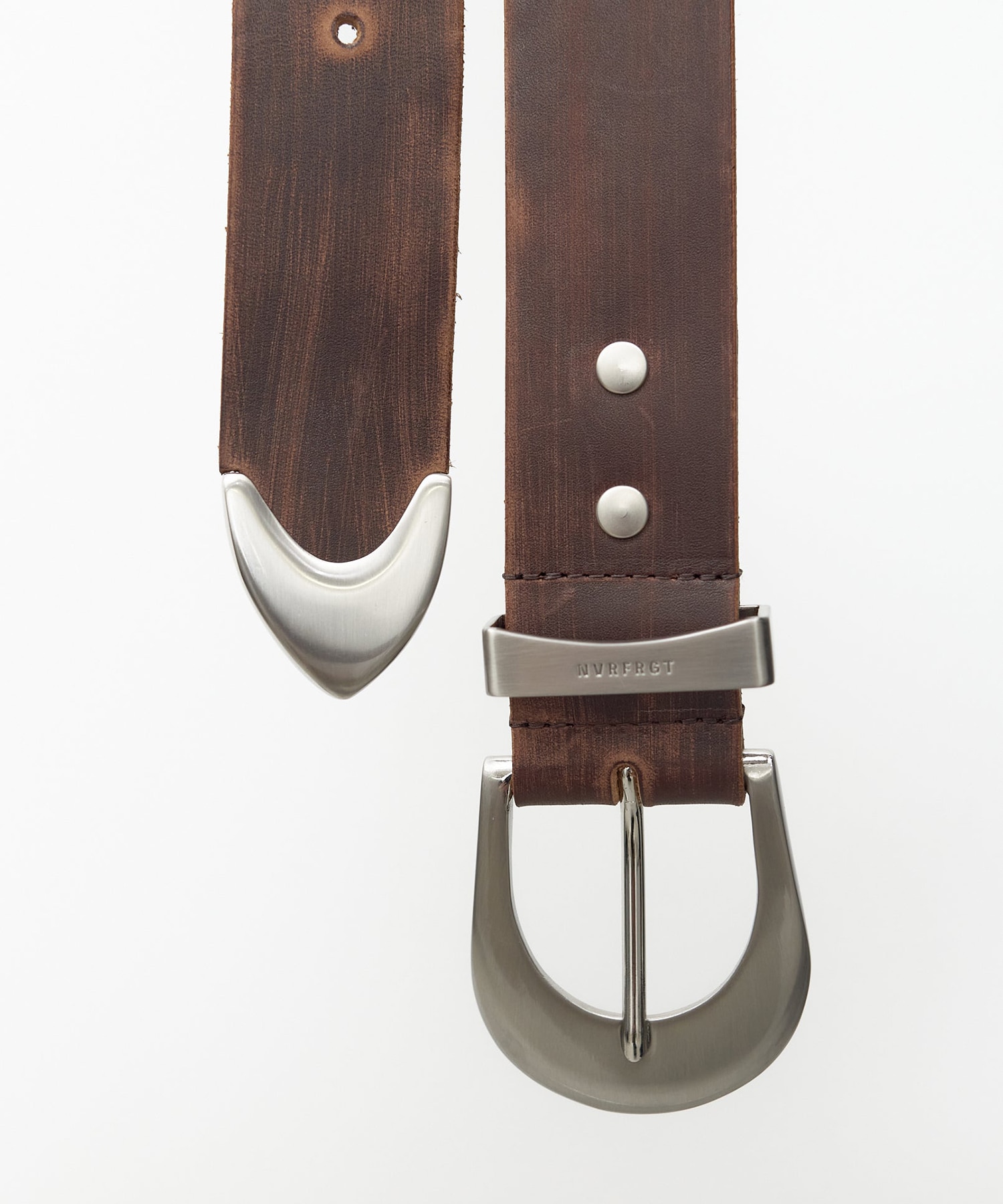 4C DISTRESSED LEATHER BELT NVRFRGT