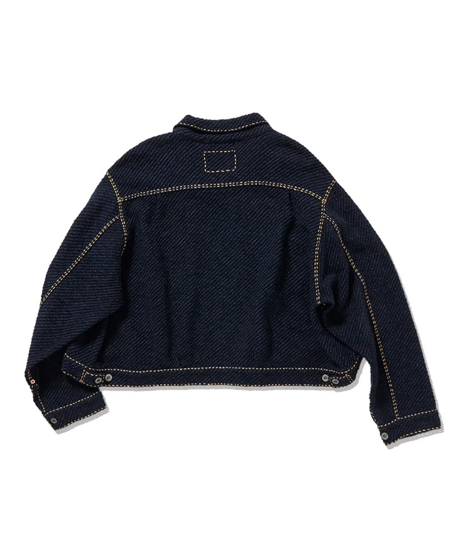 Hand Stitched Rigid Denim Knit Jacket gim context