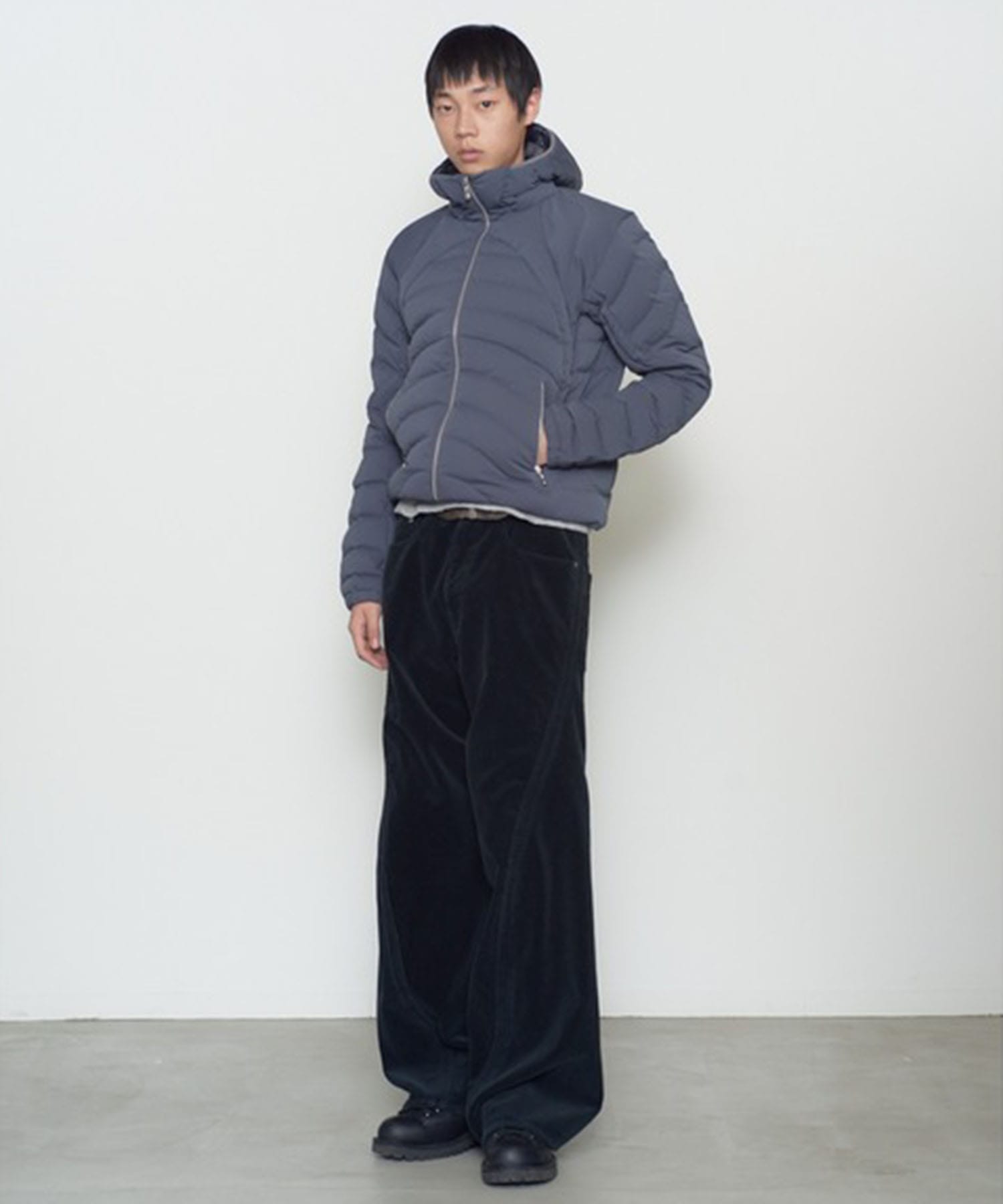 PANELLED HOODED PUFFER JACKET NVRFRGT