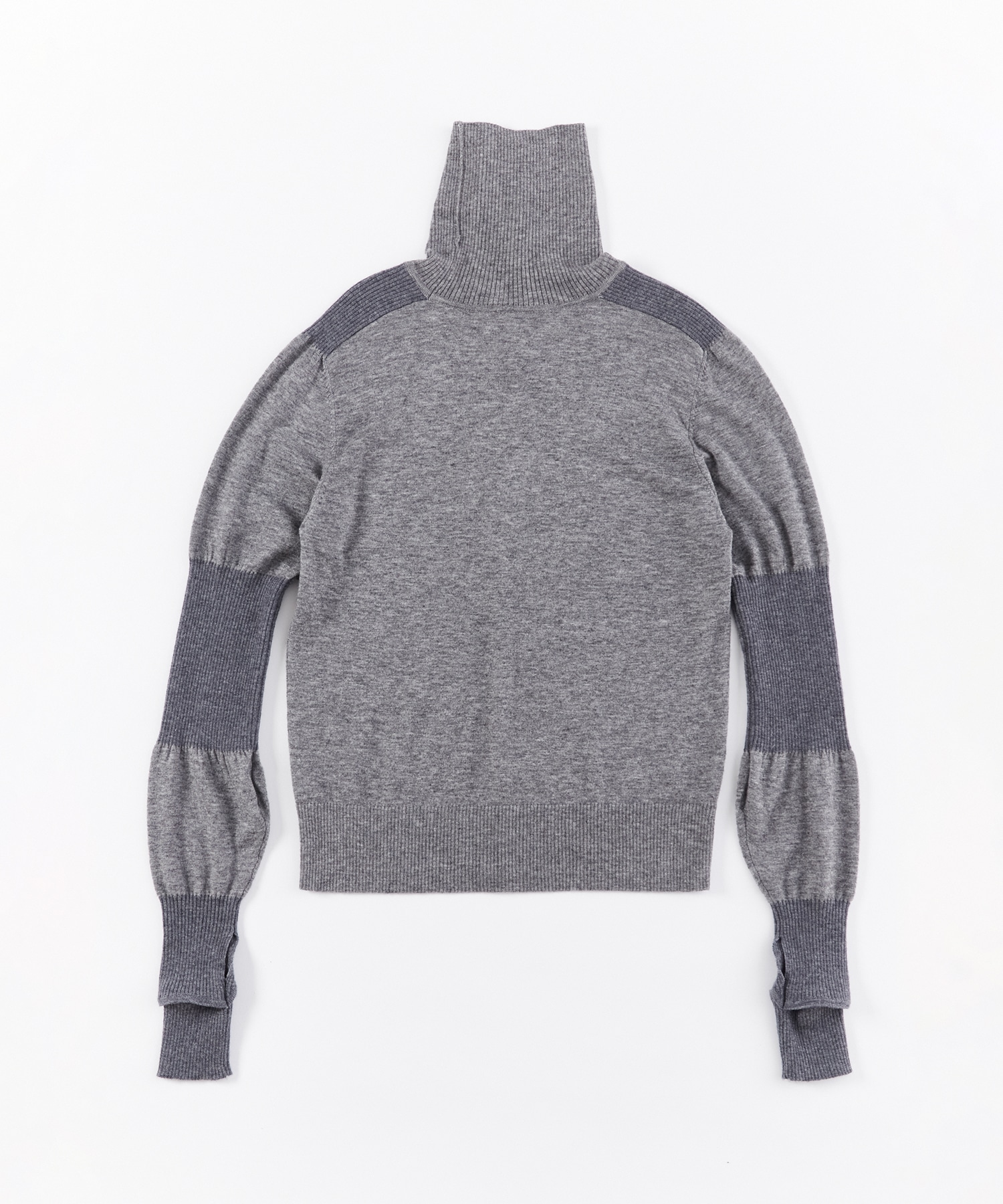 RIB SWITCHING TURTLE NECK PULLOVER A CCORDION