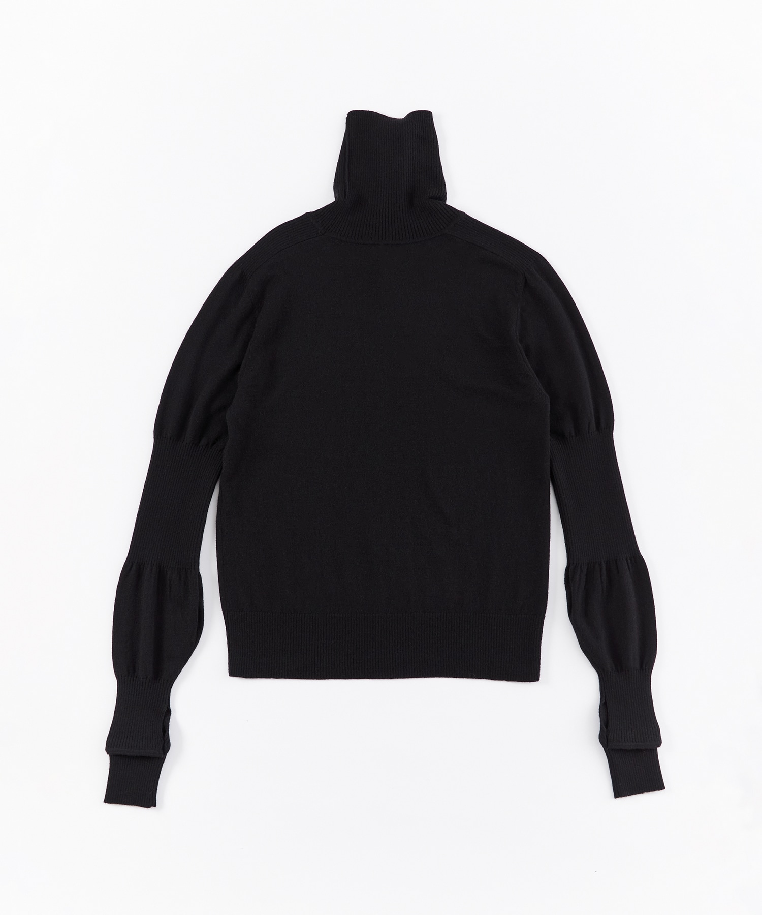 RIB SWITCHING TURTLE NECK PULLOVER A CCORDION