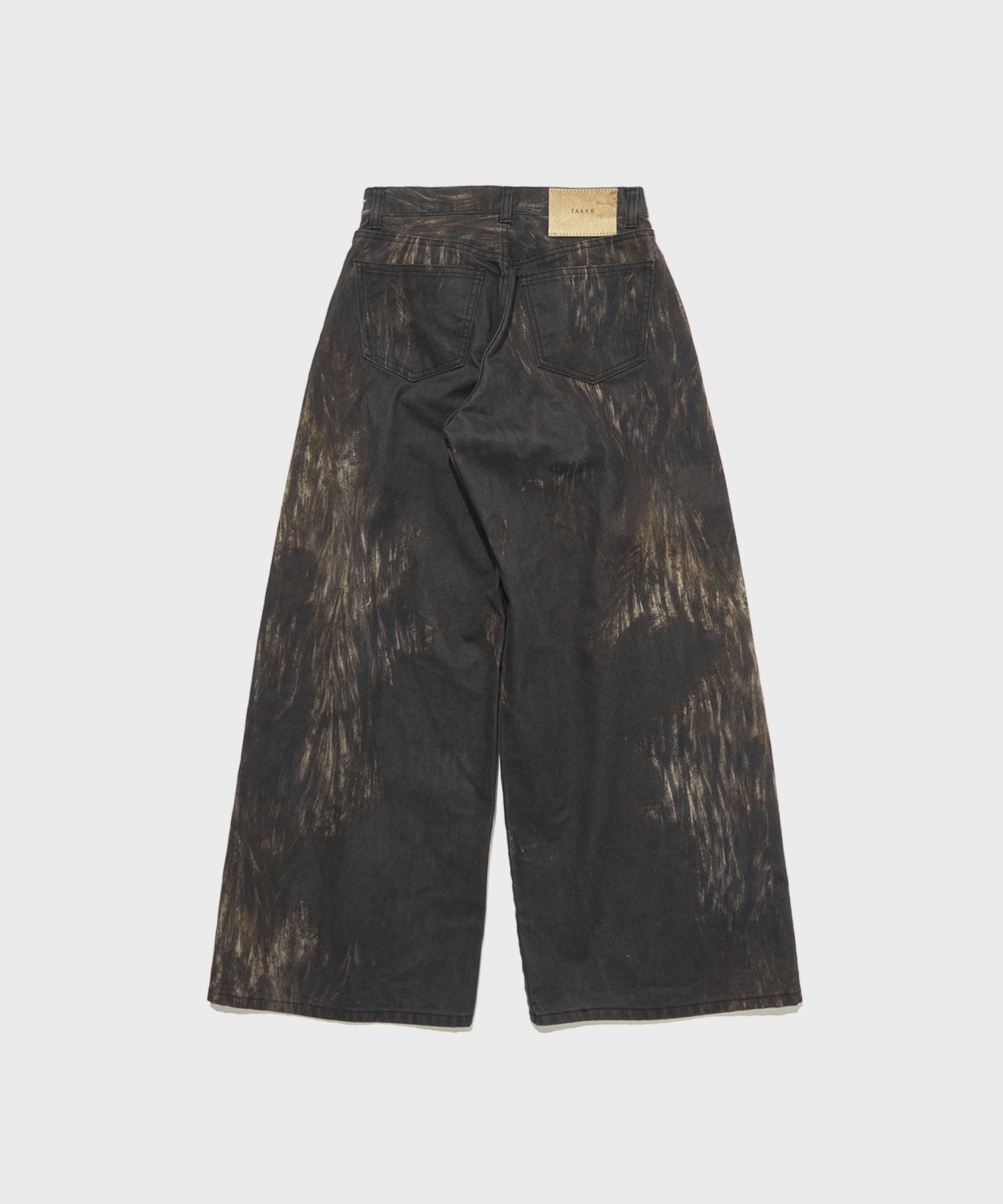 MIX TURE DENIM WIDE 5-POCKET PANTS TAAKK