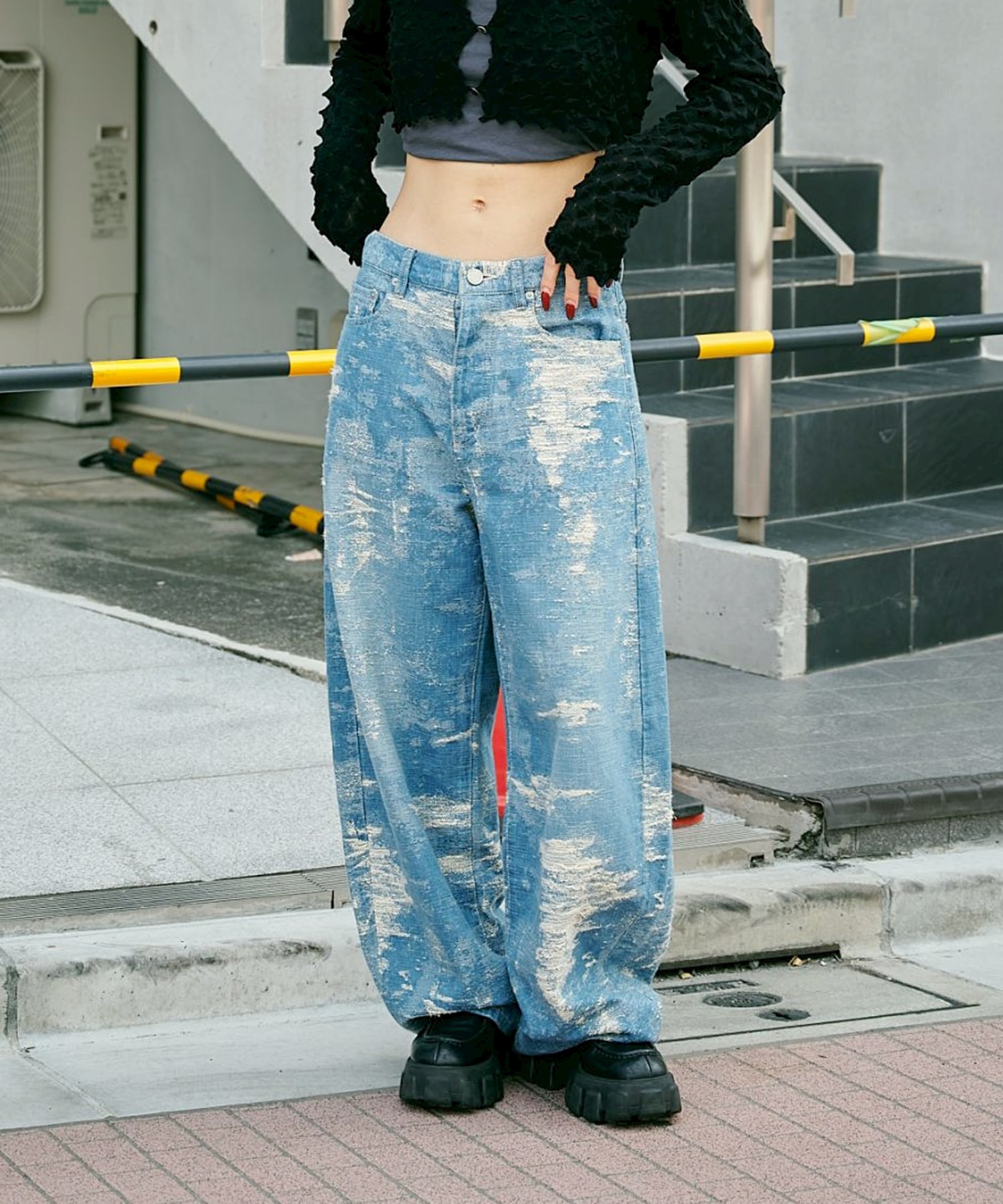 別注TAAKK DENIM CURVELEGPANTS TAAKK