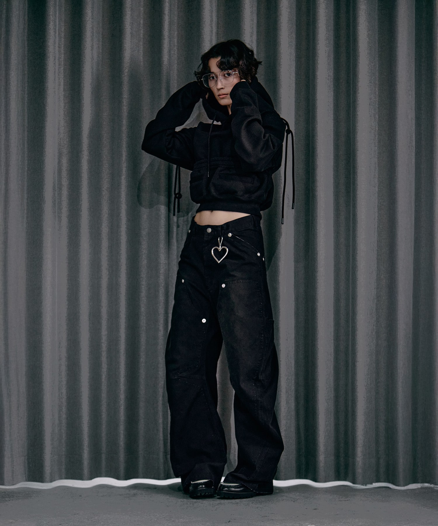 BASICKS×DUCK DOUBLE KNEE CURVED LEG PANTS BASICKS