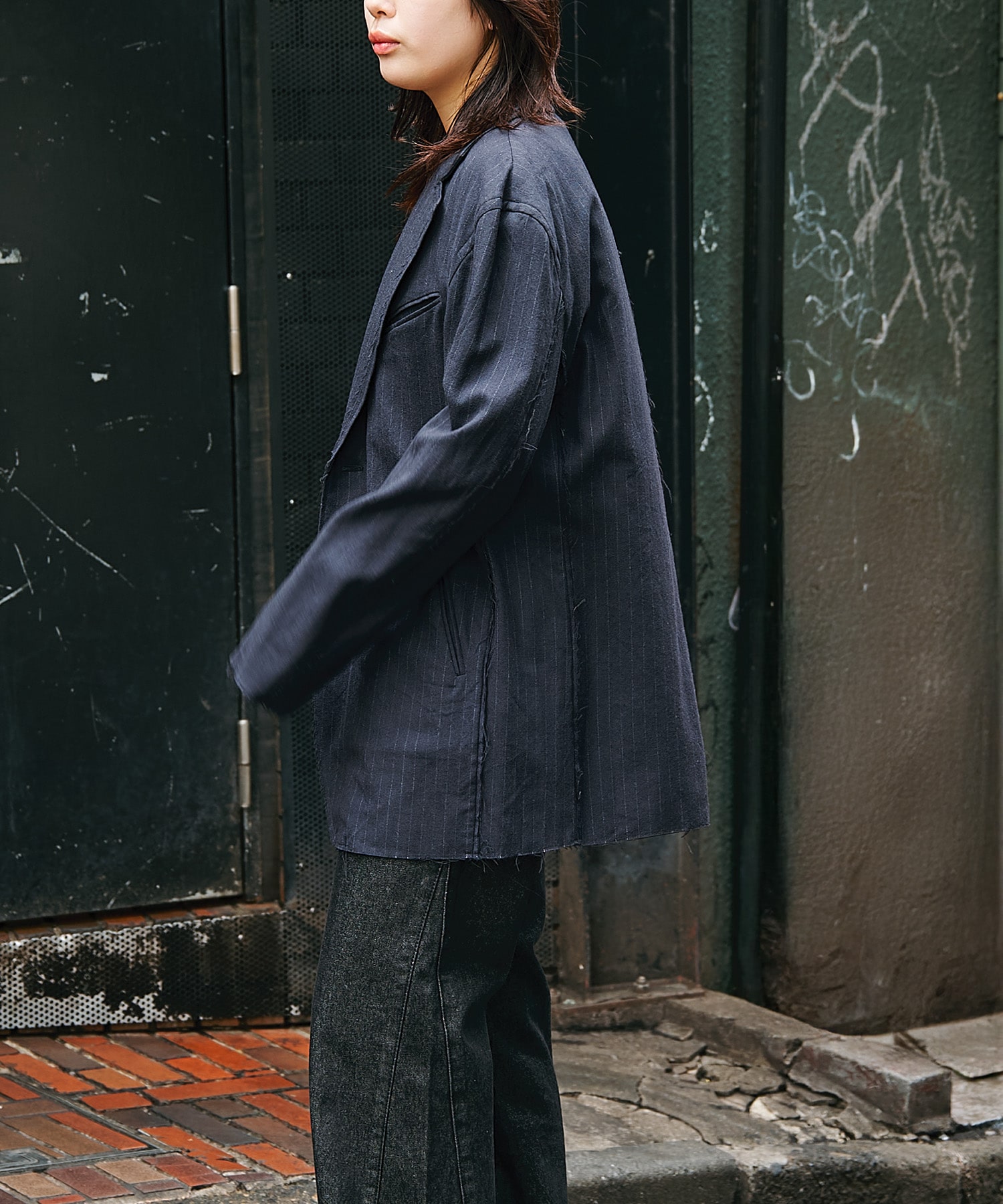 FLANNEL STRIPE BROKEN JACKET ANTHEM A