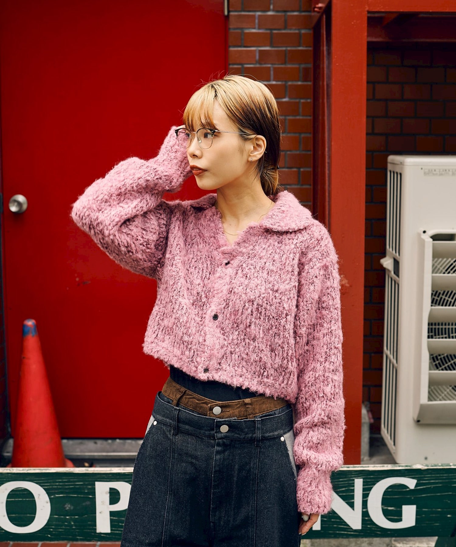 MIX FUR MOLE KNIT SKIPPER CARDIGAN ANTHEM A