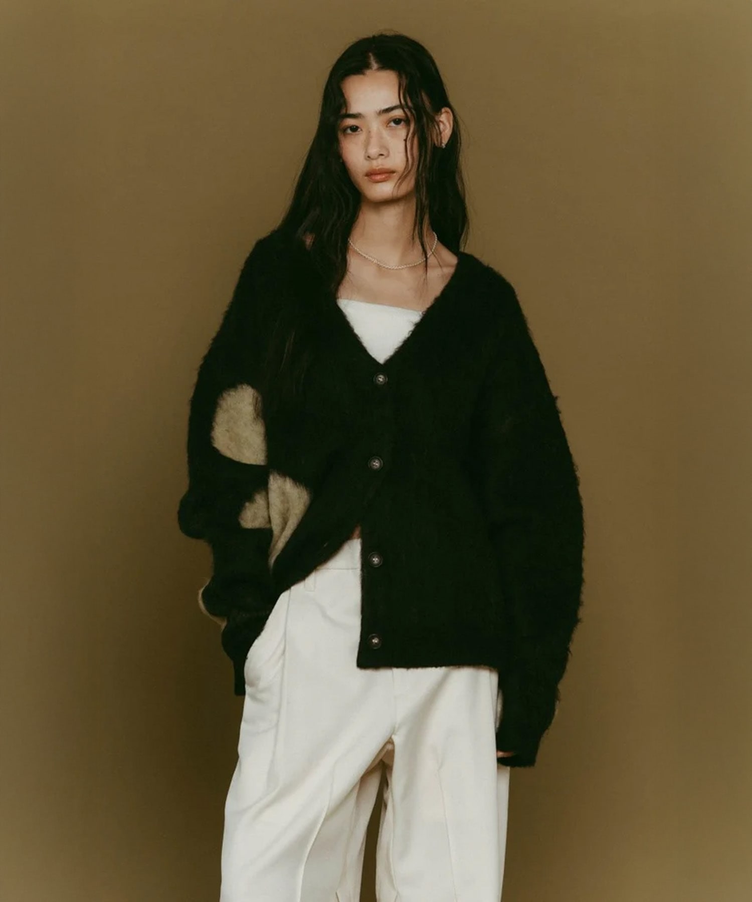 accent mohair cardigan(unisex) Knuth Marf