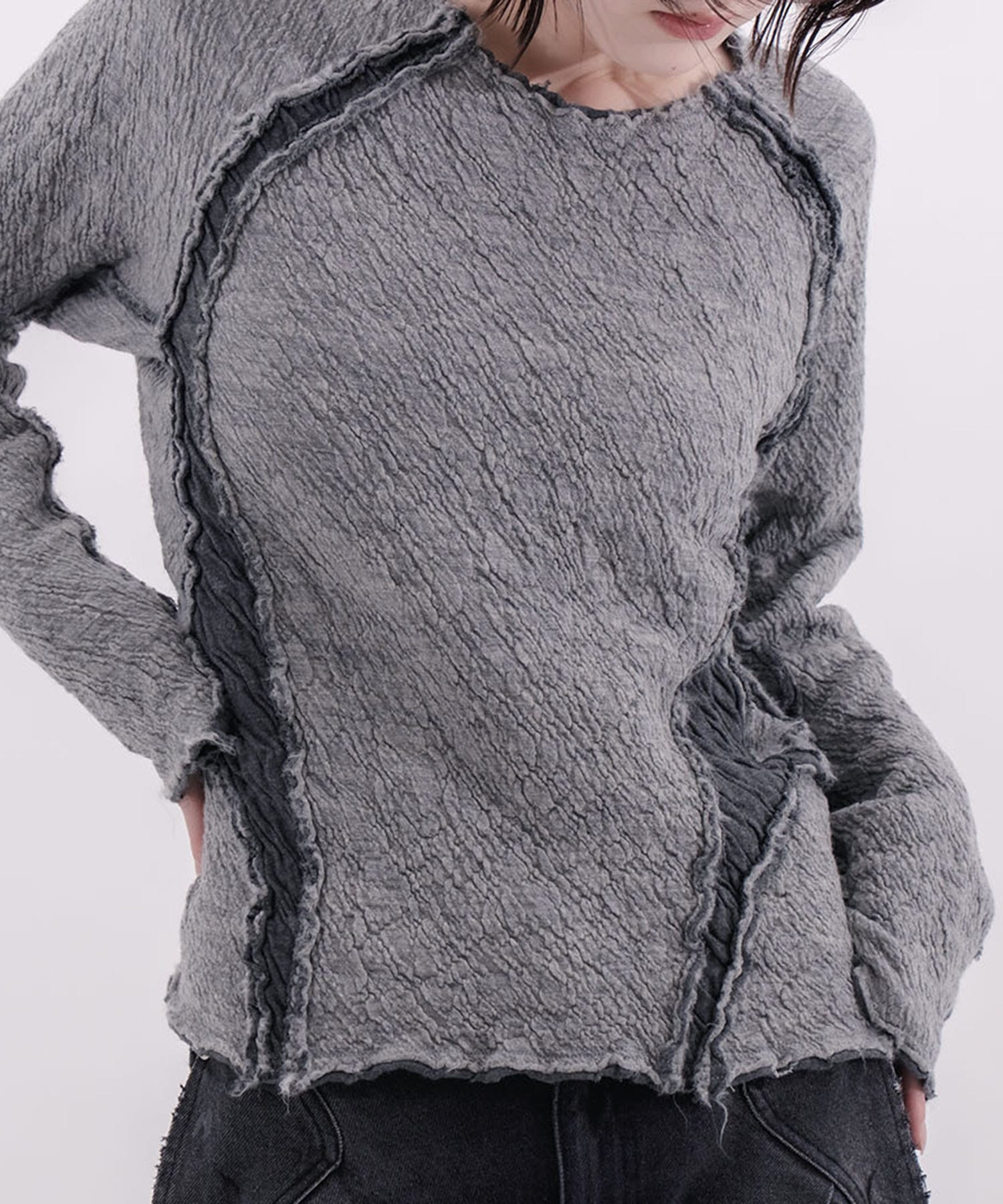別注PANELED LONG SLEEVE NVRFRGT