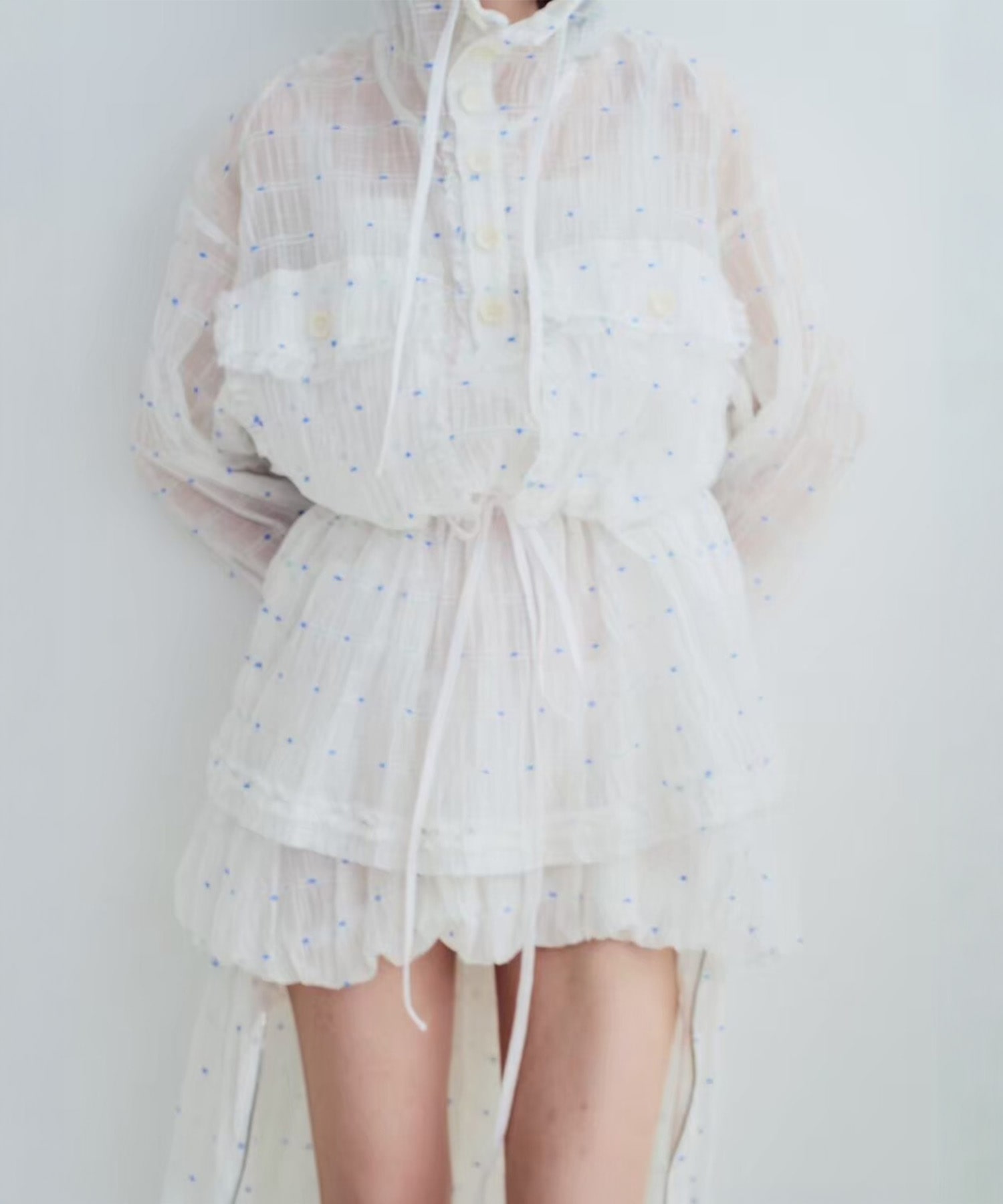 Original jacquard anorak hoodie naokitomizuka