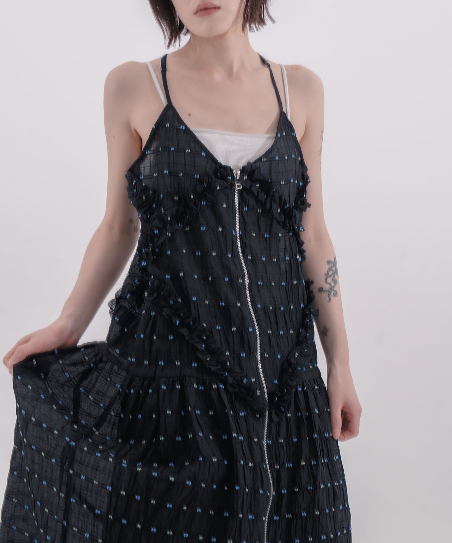 Original jacquard camisole dress naokitomizuka