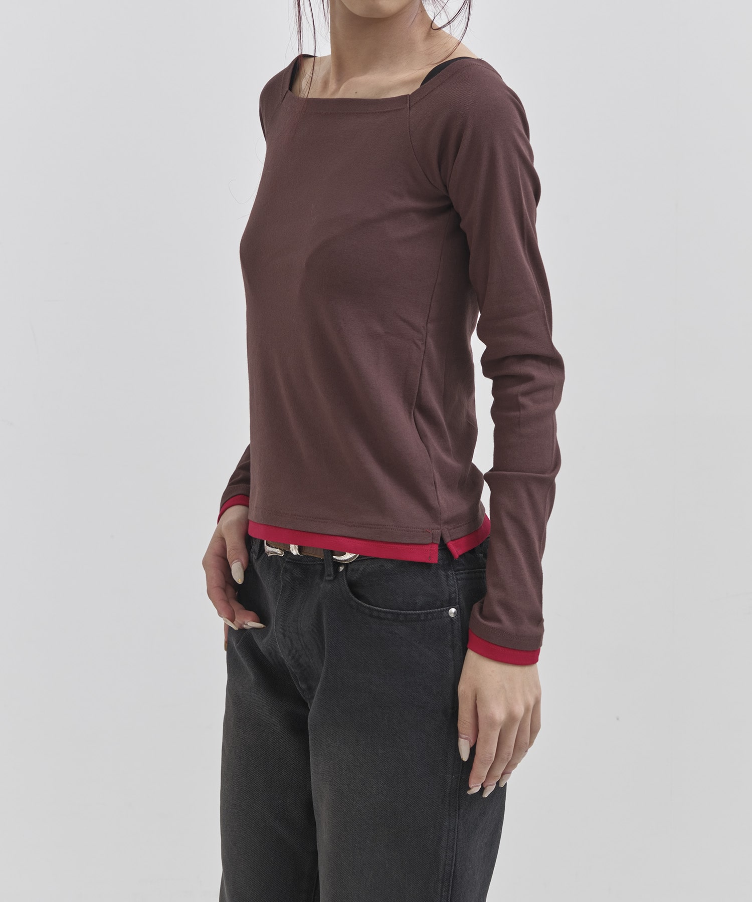 COTTON OFF SHOULDER LAYERED PULLOVER JANE SMITH