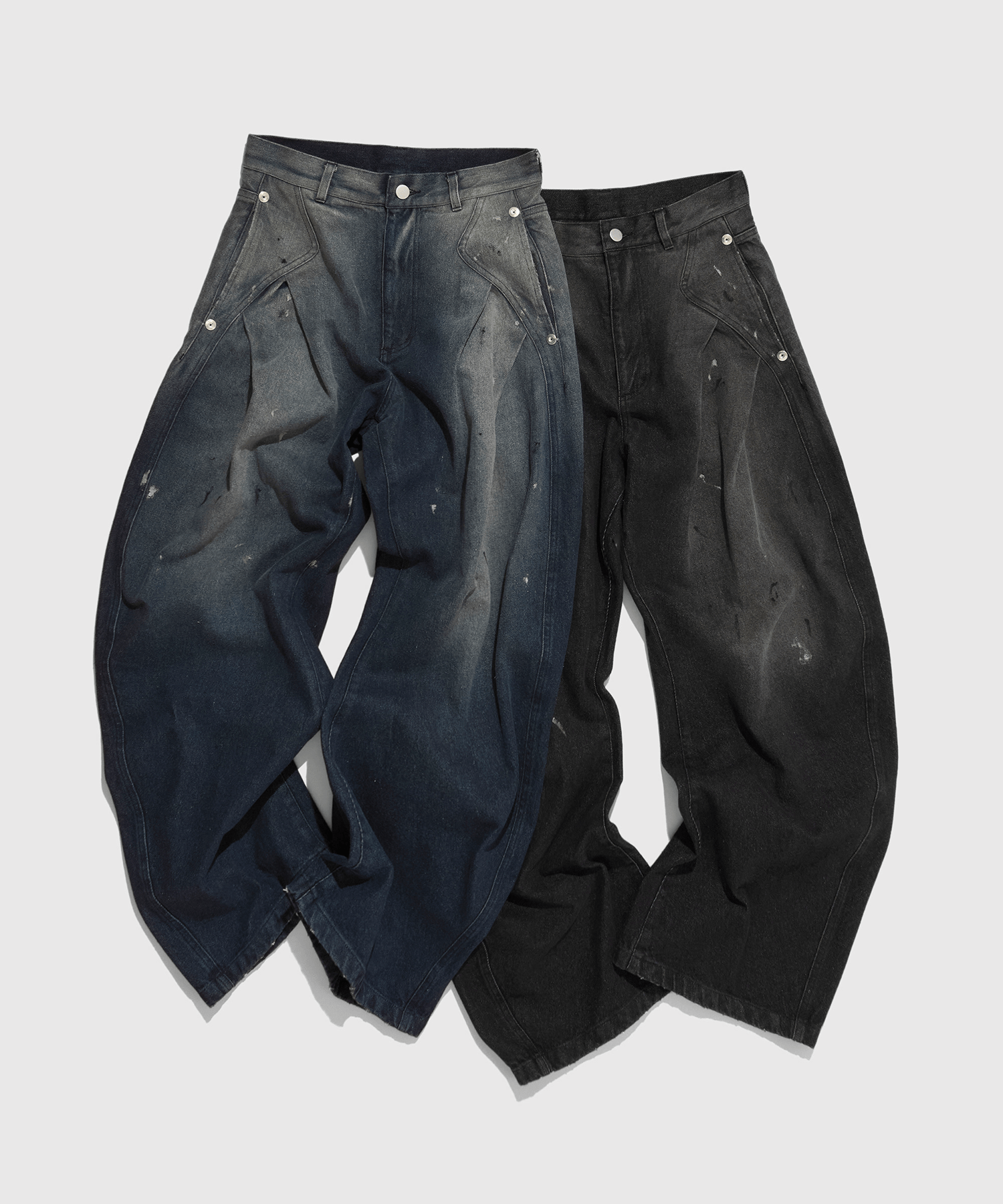 dark wash curved denim CONZ