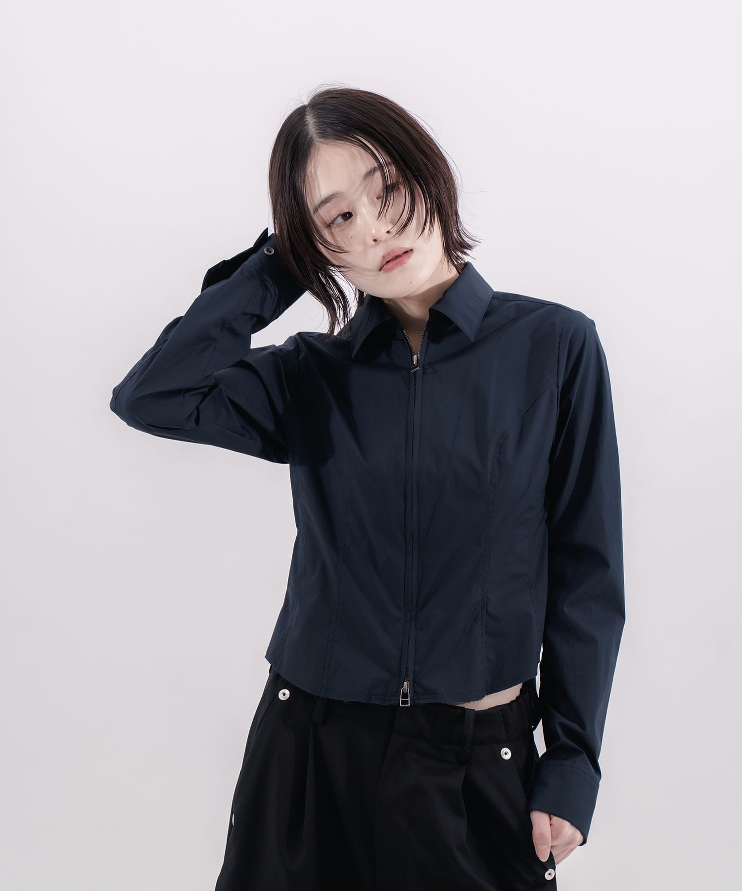 fitted zip up shirt CONZ