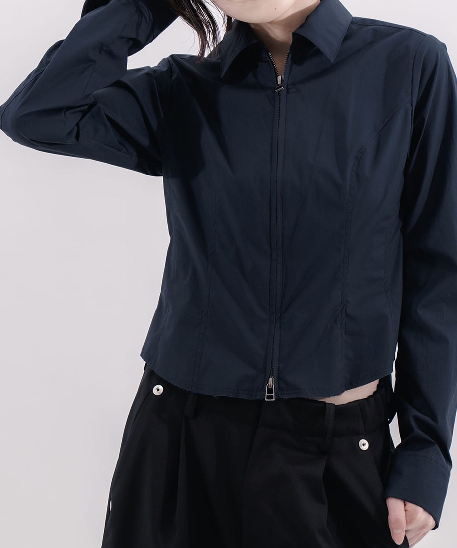 fitted zip up shirt CONZ