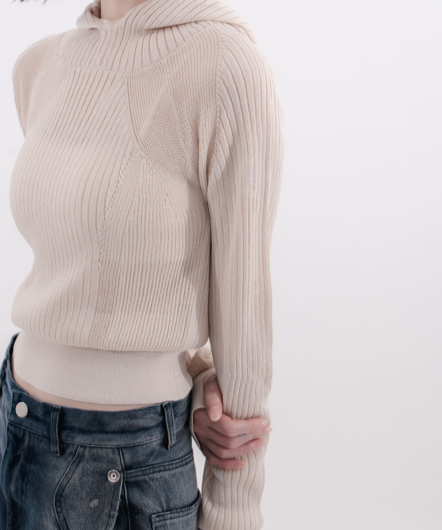 rib slim hoodie CONZ