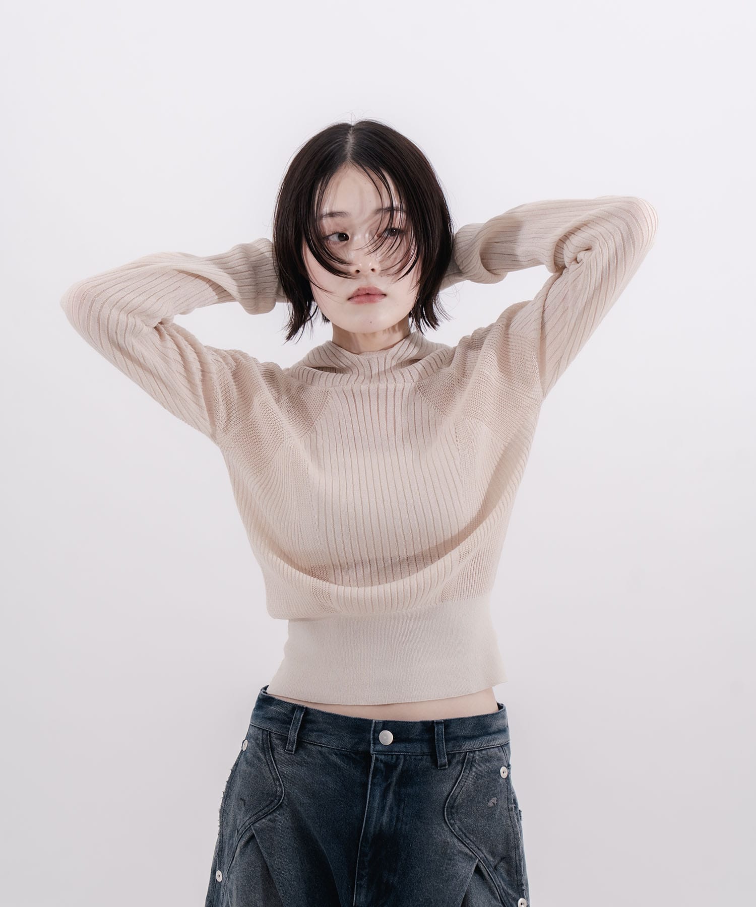 rib slim hoodie CONZ