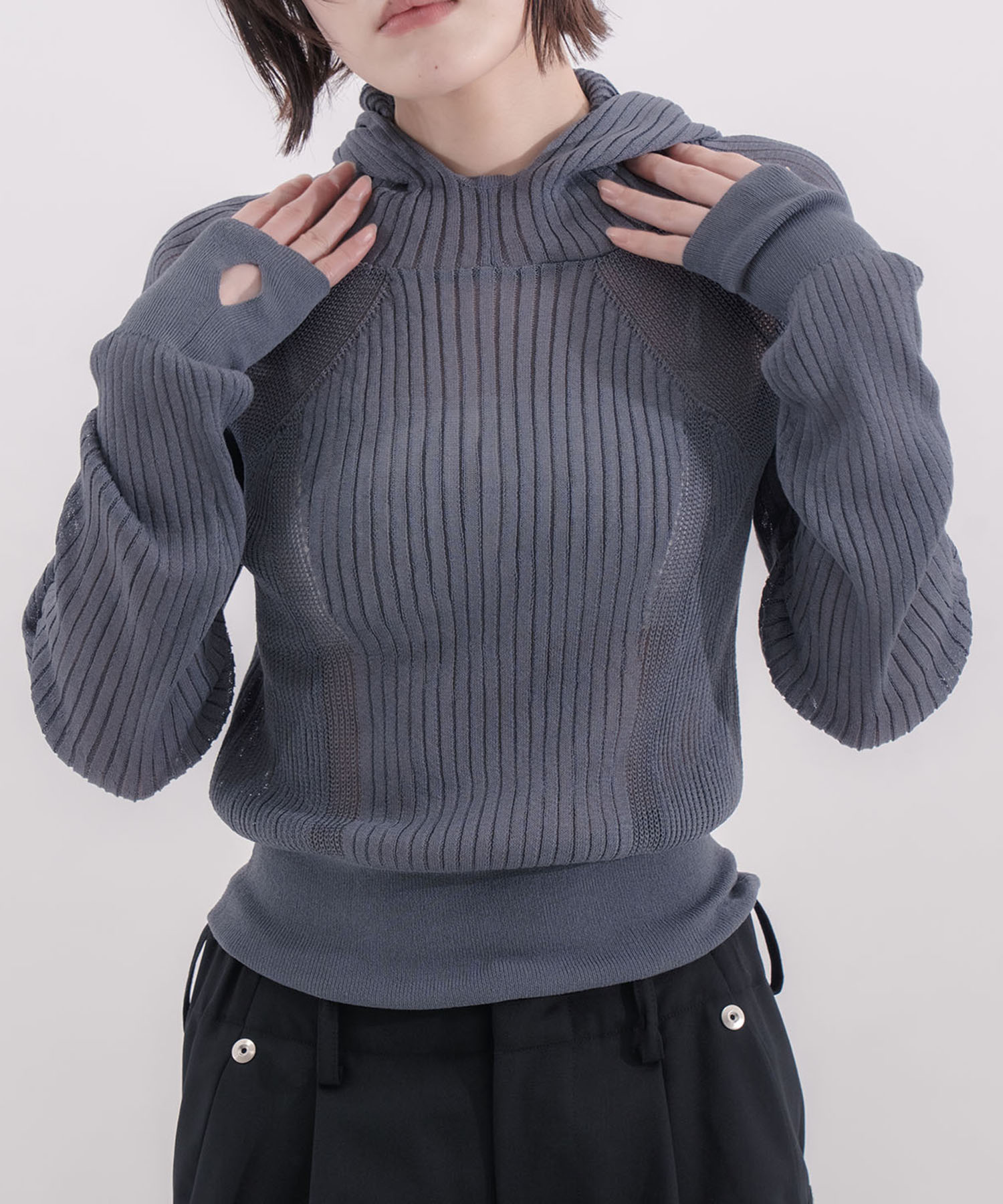 rib slim hoodie CONZ