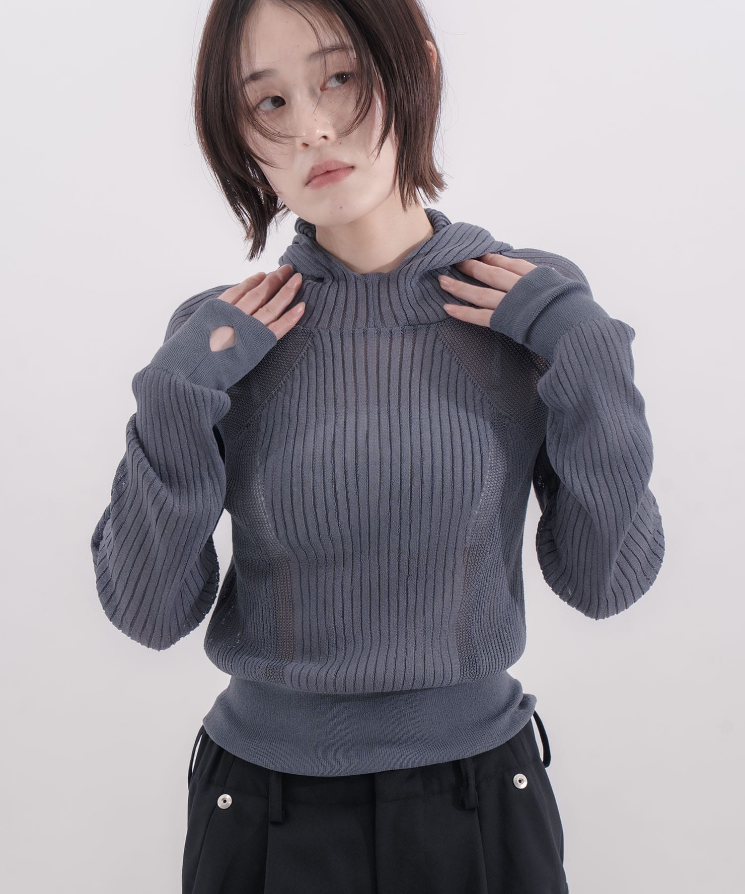 rib slim hoodie CONZ