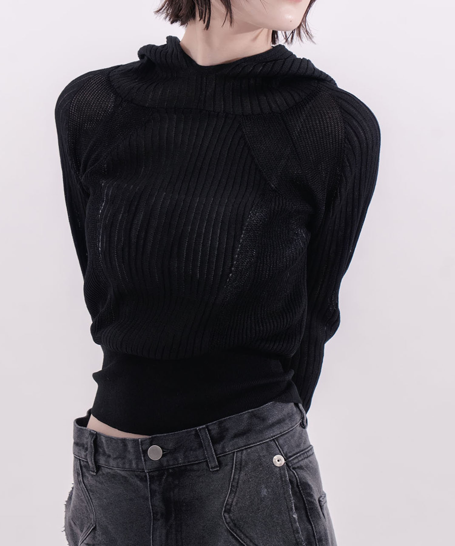 rib slim hoodie CONZ