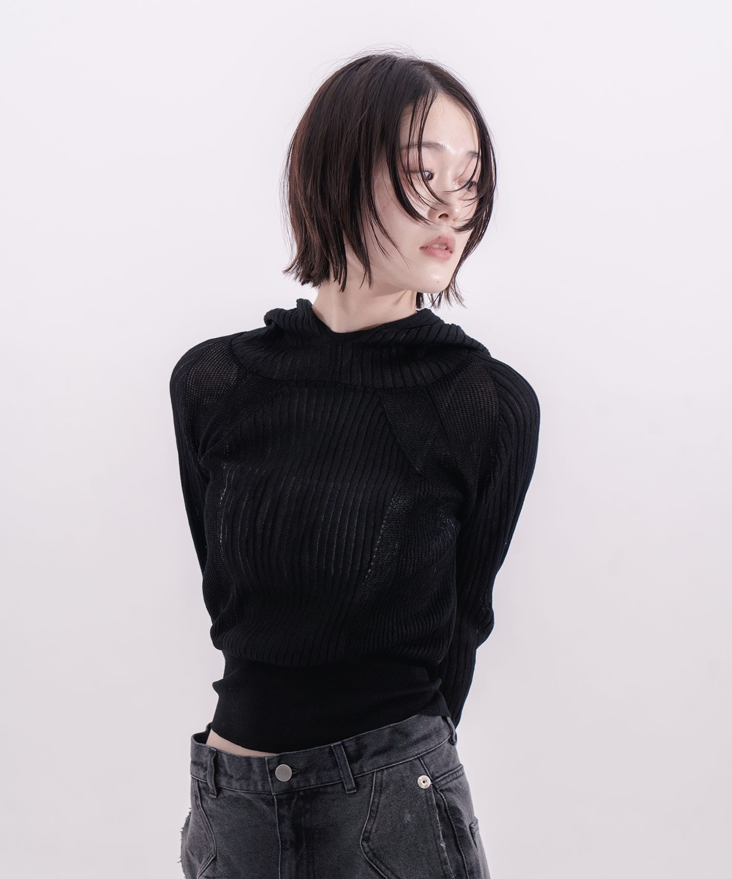 rib slim hoodie CONZ