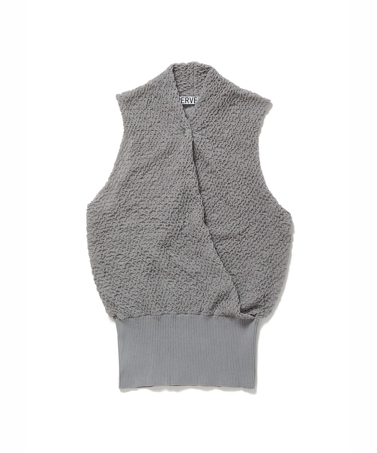 Shirring Sheer Knit Top PERVERZE