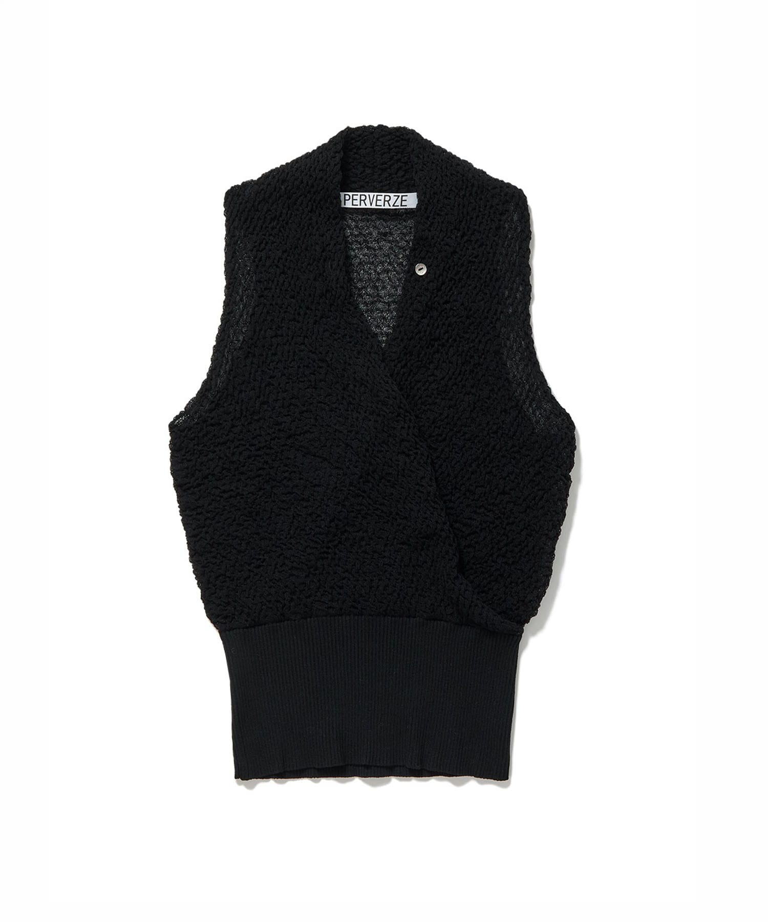 Shirring Sheer Knit Top PERVERZE