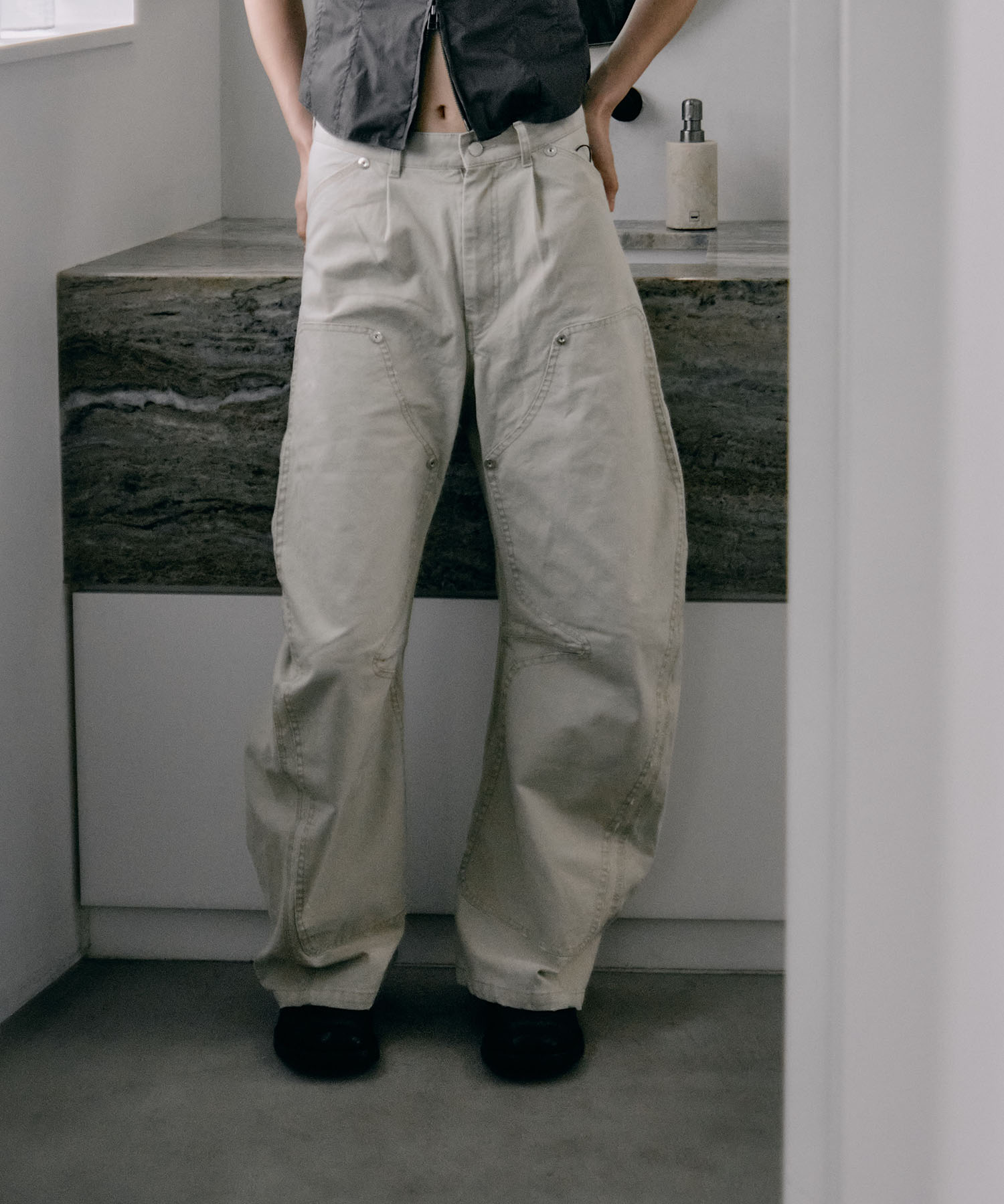 パンツ CONZ DUCK DOUBLE KNEE CURVED LEG PANTS CONZ duck double knee curved leg pants｜コンズ ダックダブルニー