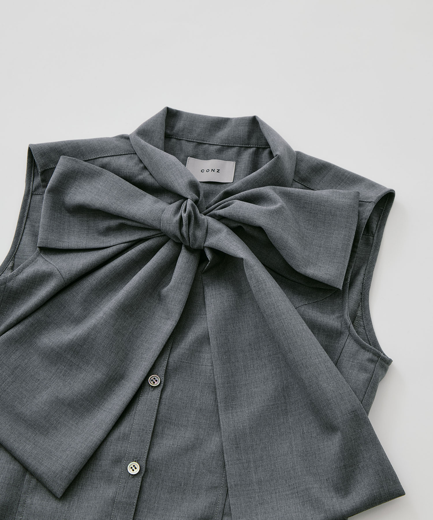 tied sleeve-less shirt CONZ
