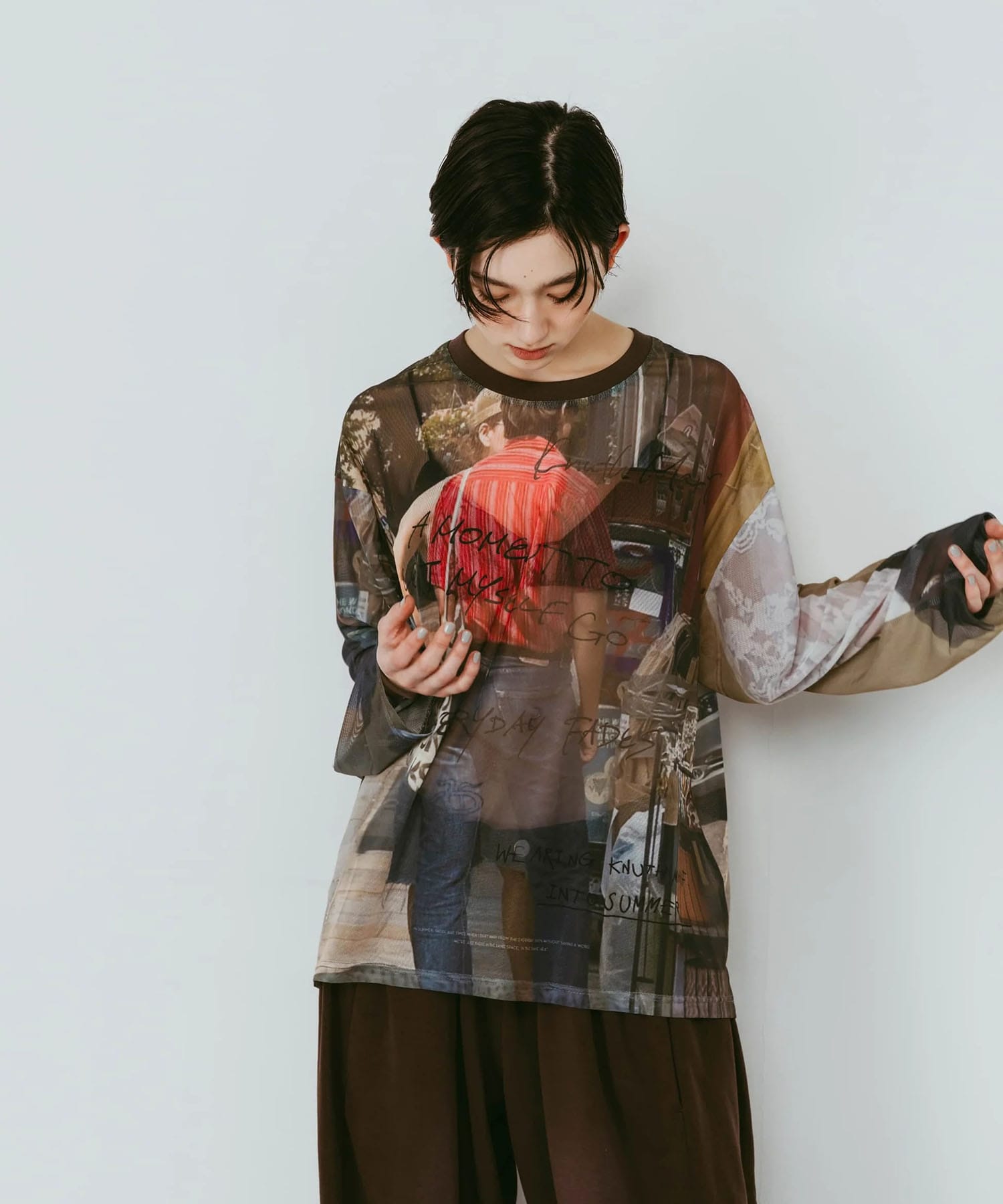 oji sheer long-sleeve tee(unisex) Knuth Marf