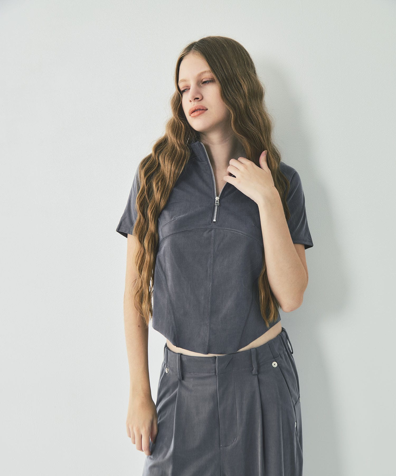 half zip fitted top CONZ