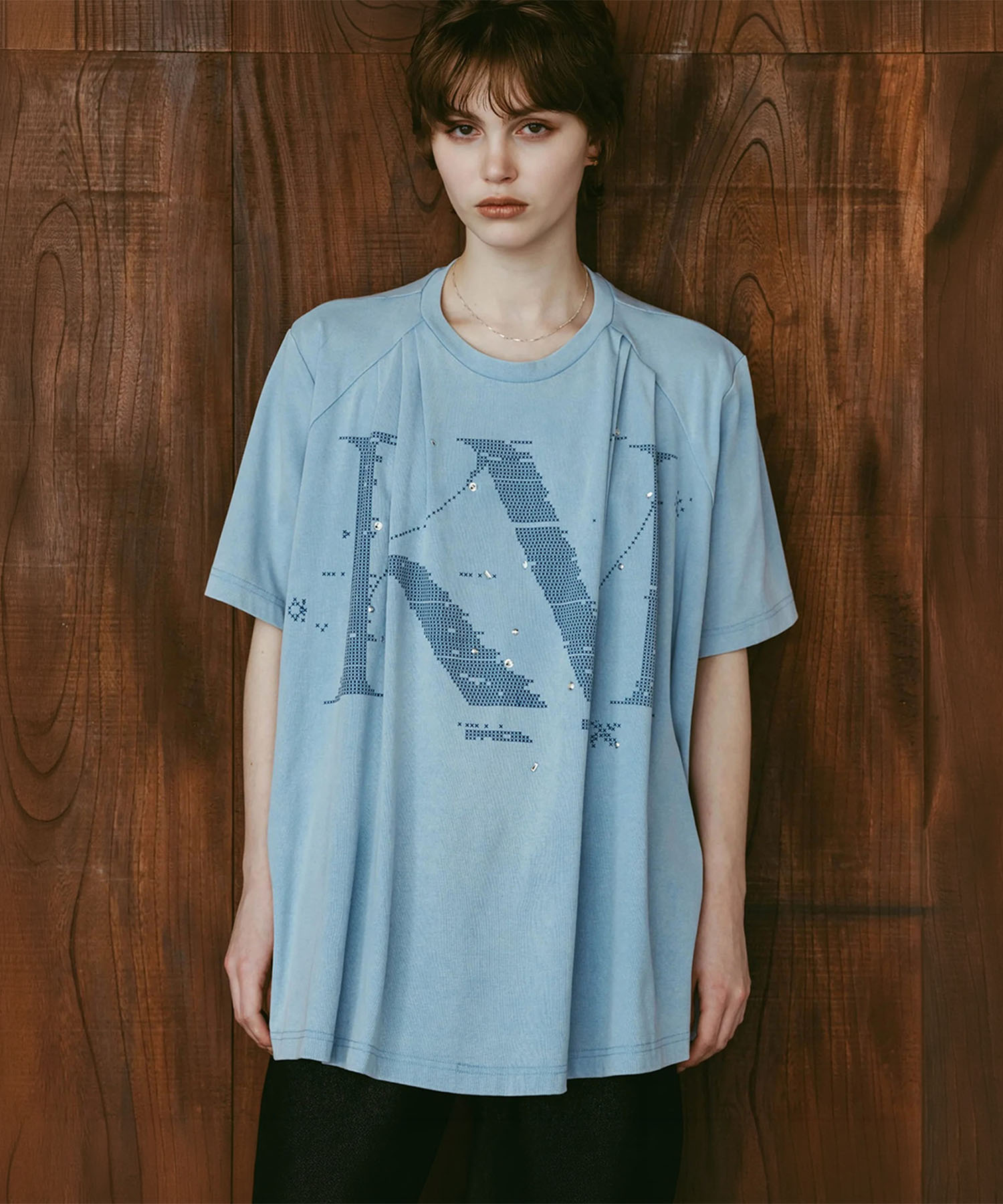 tuck detail oversized tee(unisex) Knuth Marf