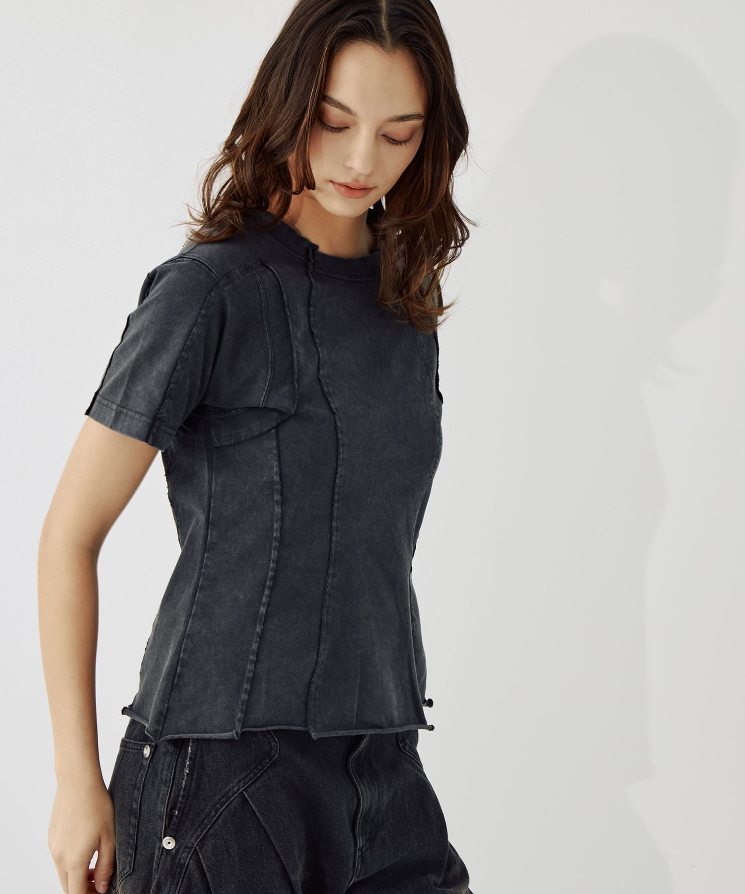 cut out slim T-shirt CONZ