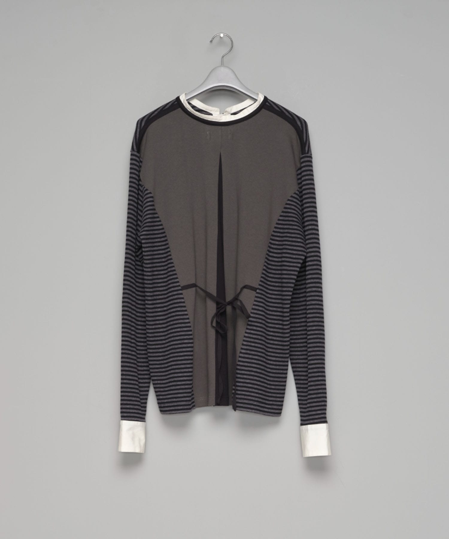 OPPOSITE WAFFLE STRIPE PULLOVER SHIRT MASU