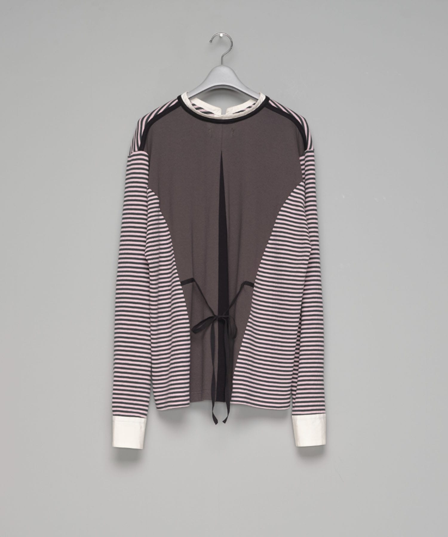 OPPOSITE WAFFLE STRIPE PULLOVER SHIRT MASU
