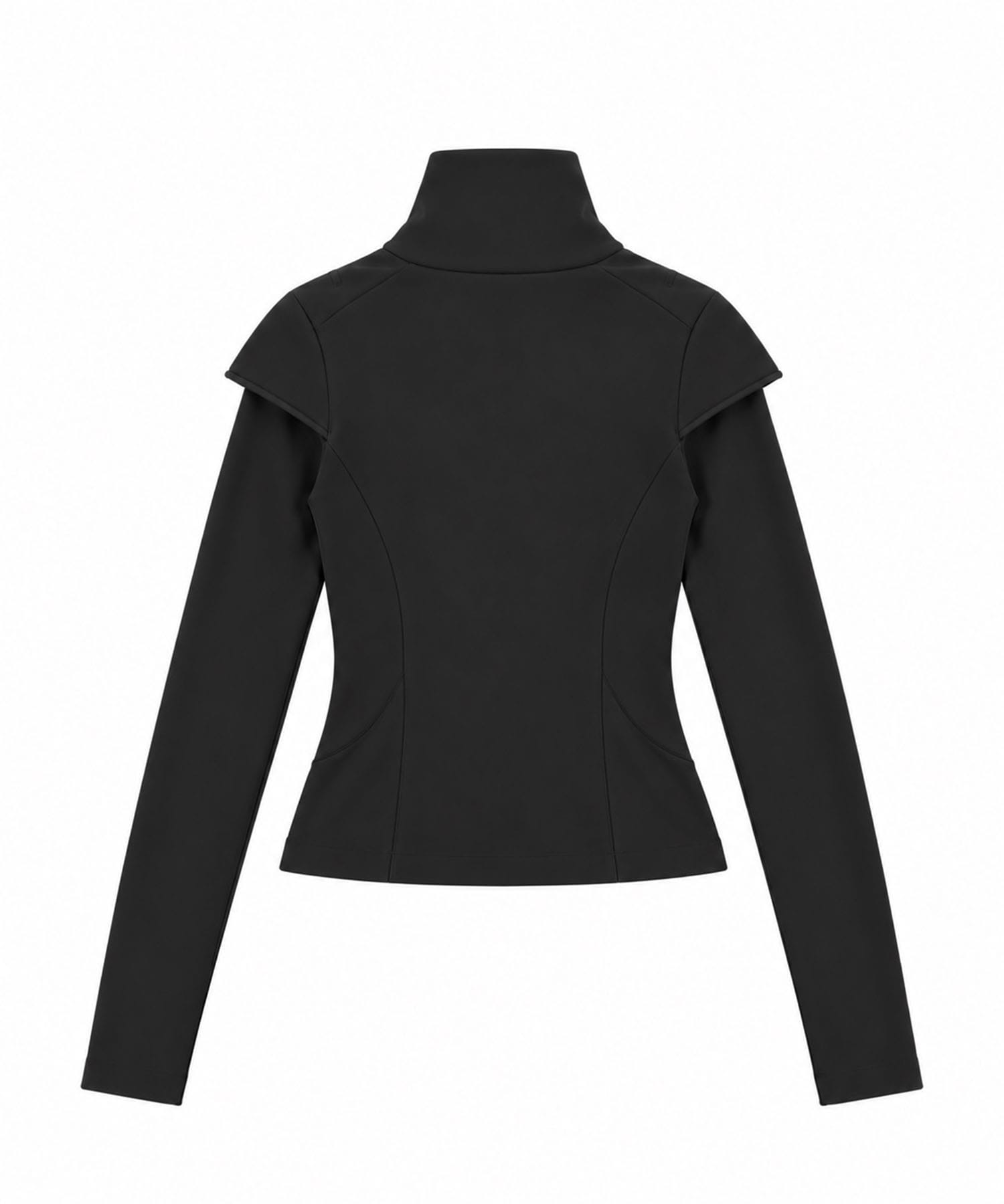 Layered-Sleeve High-Neck Top kallyu