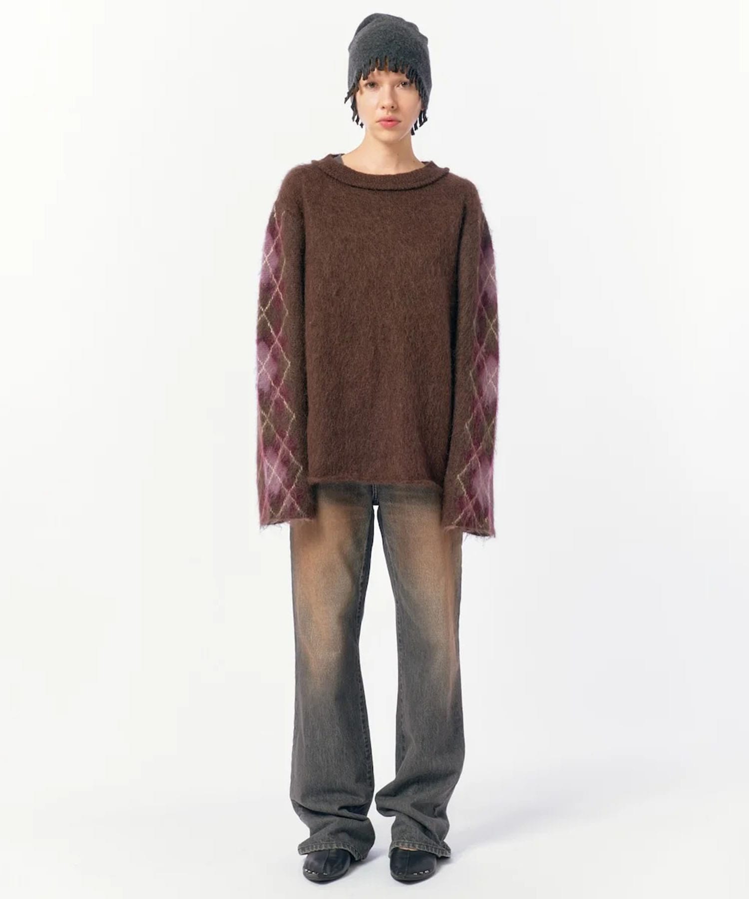 Argyle Line Knit Top PERVERZE