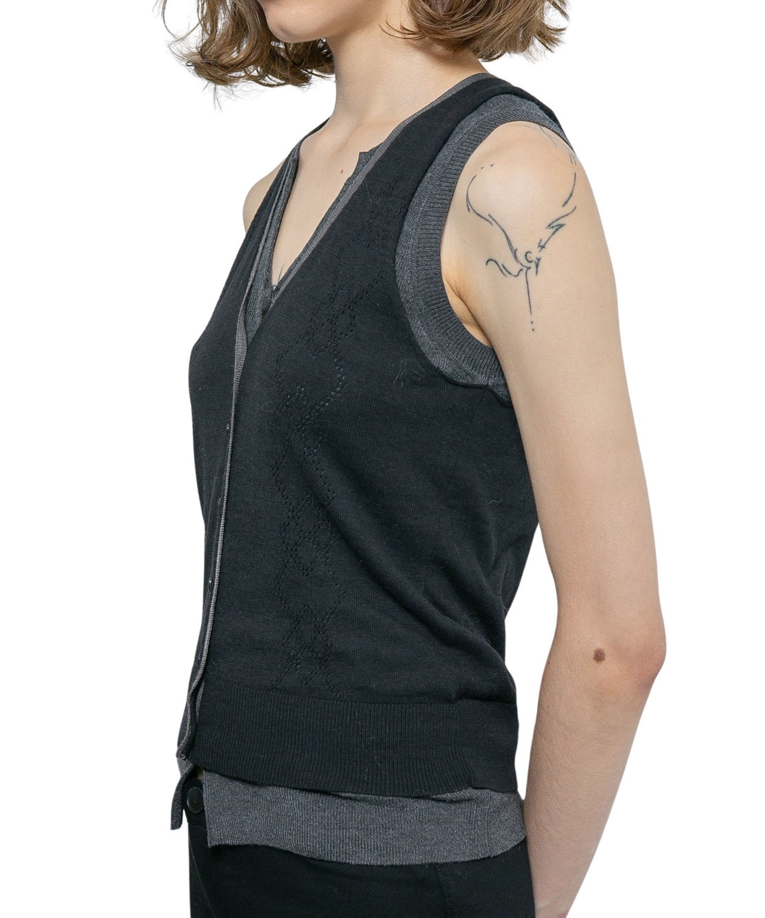 Eyelet Layerd Knit Top PERVERZE