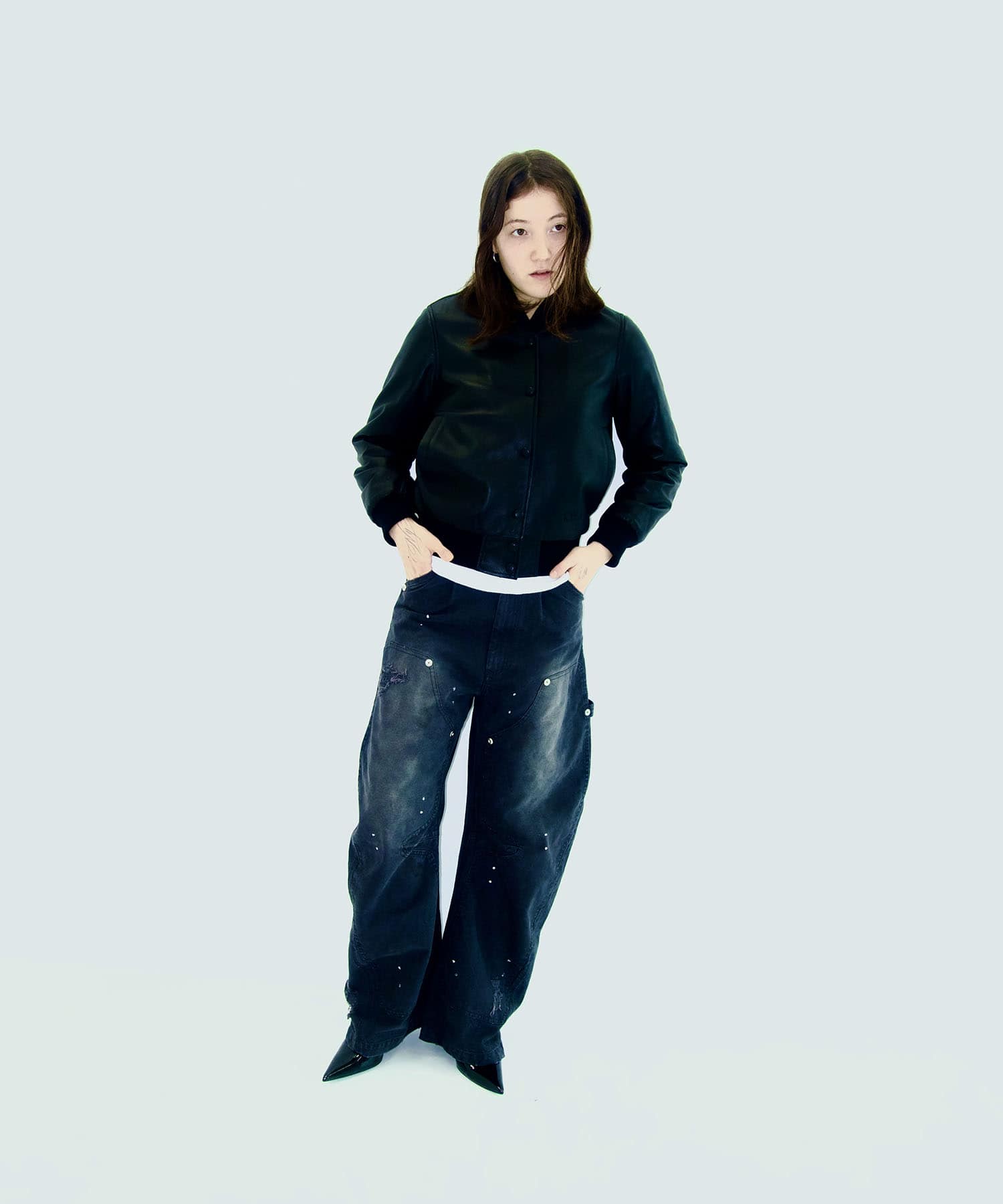 KOWGA×duck double knee curved pants CONZ