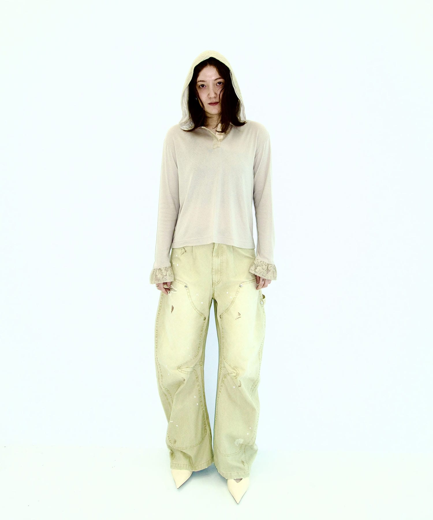 KOWGA×duck double knee curved pants CONZ