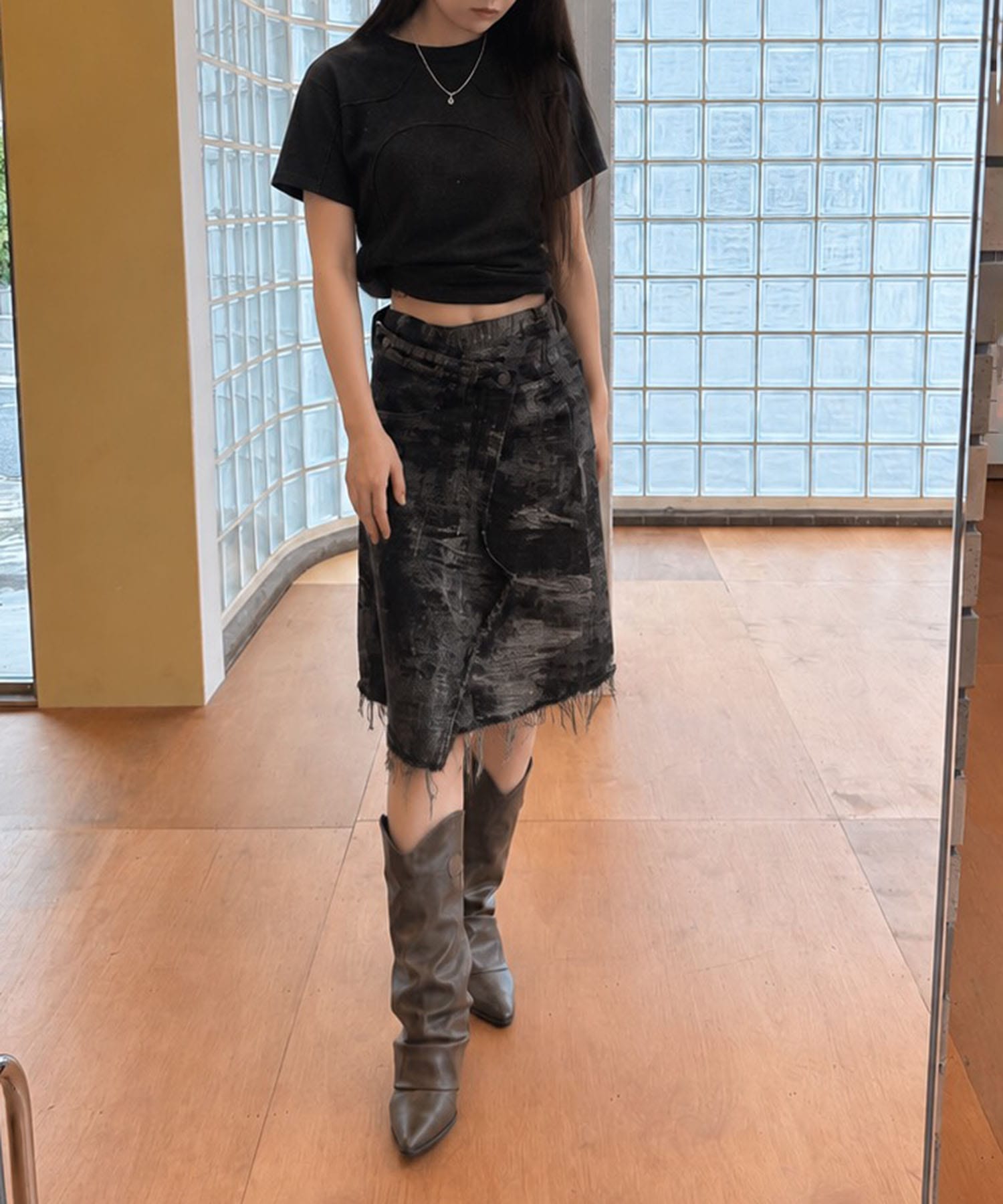 EX.DENIM WRAP SKIRT TAAKK