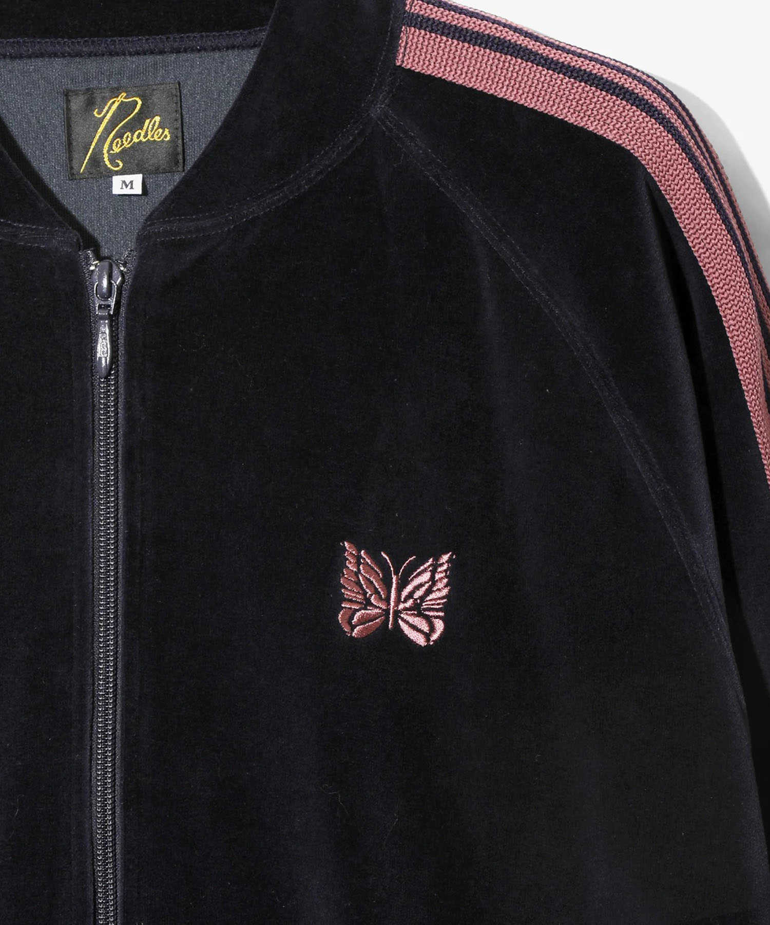 Rib Collar Track Jacket - C/PE Velour Needles