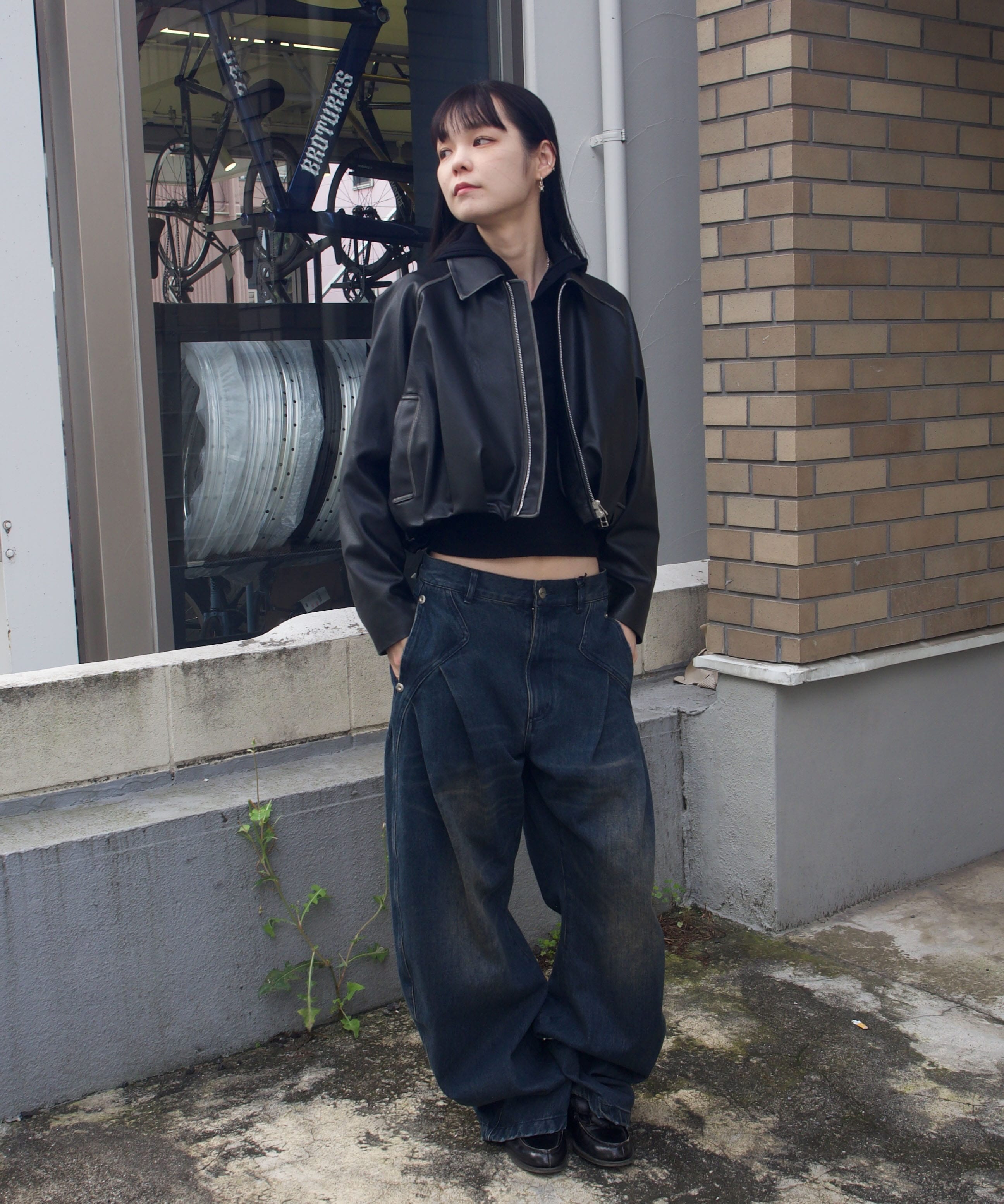 balloon blouson vintage faux leather CONZ