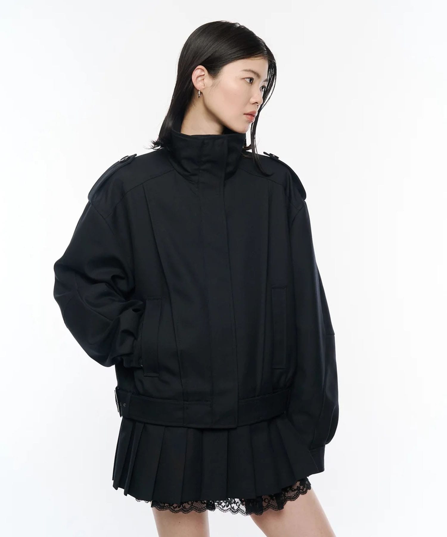 Kilt-Hem Zip Blouson POOLDE