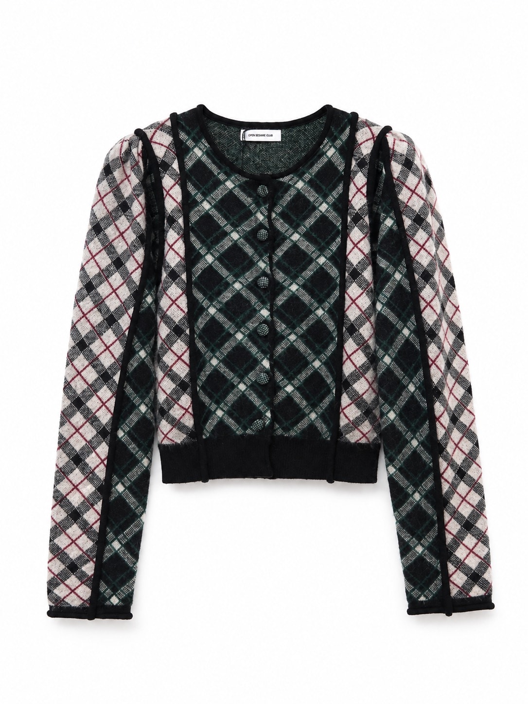 Heritage Check Cardigan OPEN SESAME CLUB